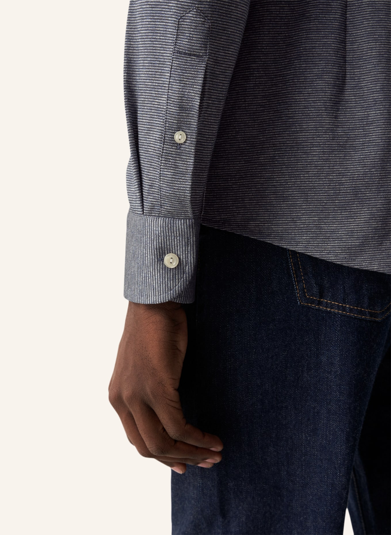 ETON Contemporary fit Strickshirt, Farbe: BLAU (Bild 4)