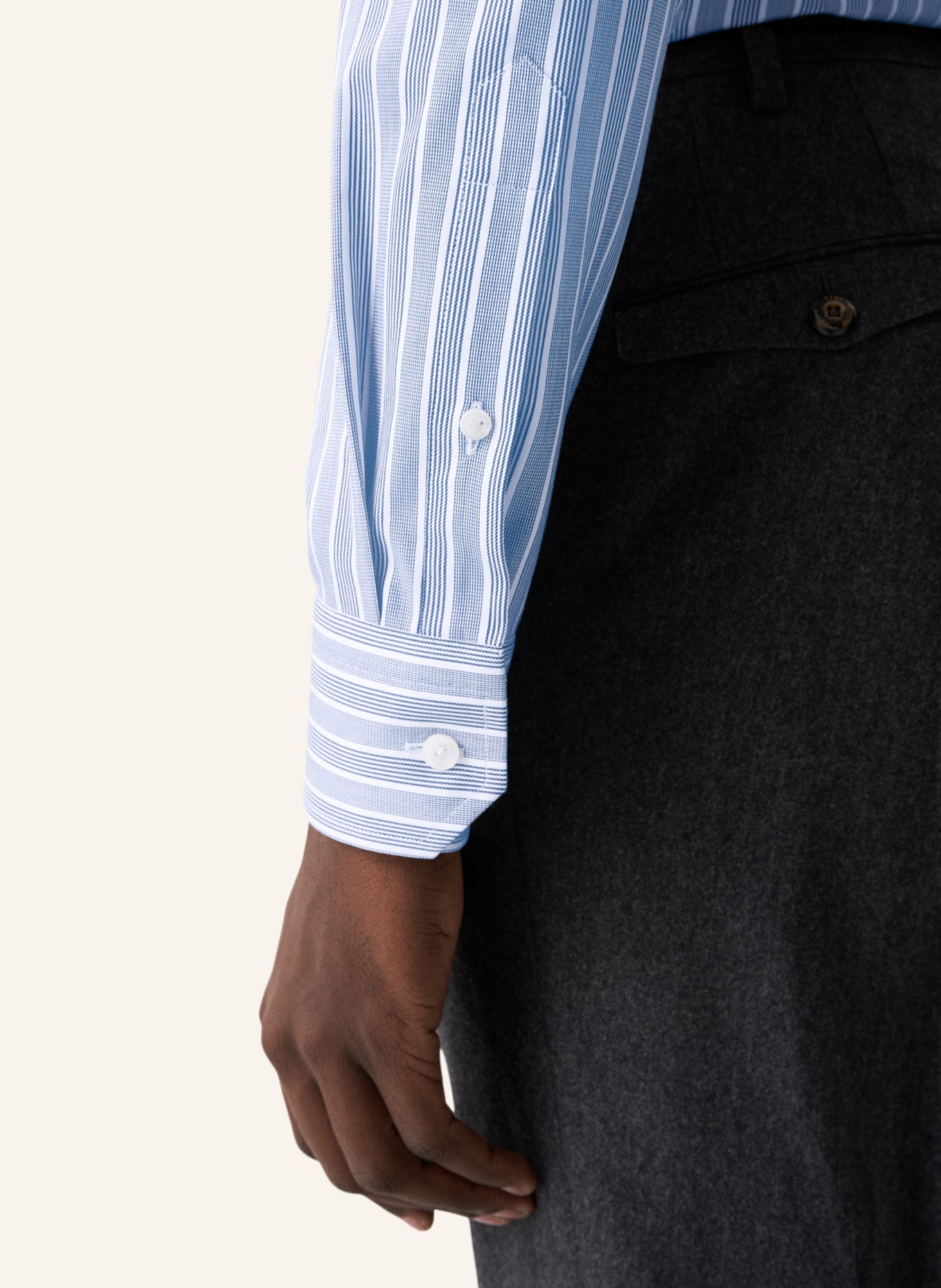 ETON Slim fit Hemd aus Baumwoll-TENCEL™-Stretch, Farbe: BLAU (Bild 4)