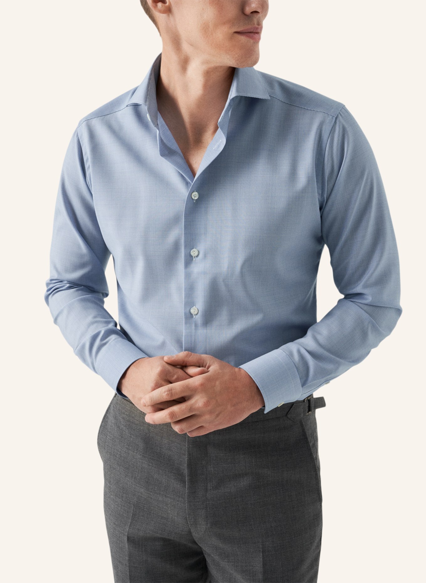 ETON Slim fit Hemd aus Merinowolle, Farbe: BLAU (Bild 5)