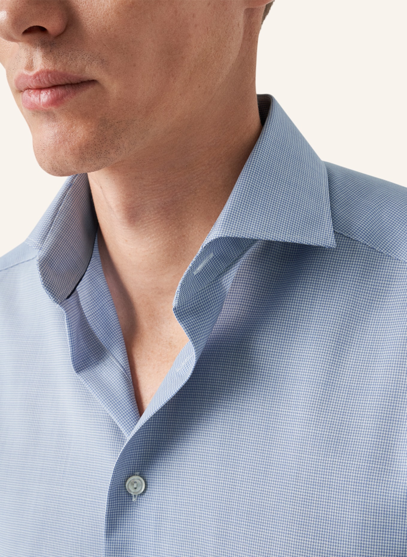 ETON Slim fit Hemd aus Merinowolle, Farbe: BLAU (Bild 3)