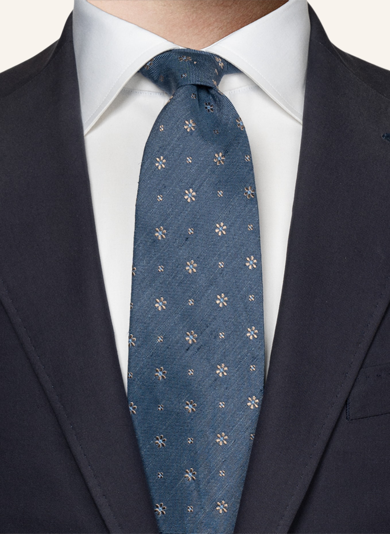 ETON Seiden-Leinen-krawatte, Farbe: BLAU (Bild 2)