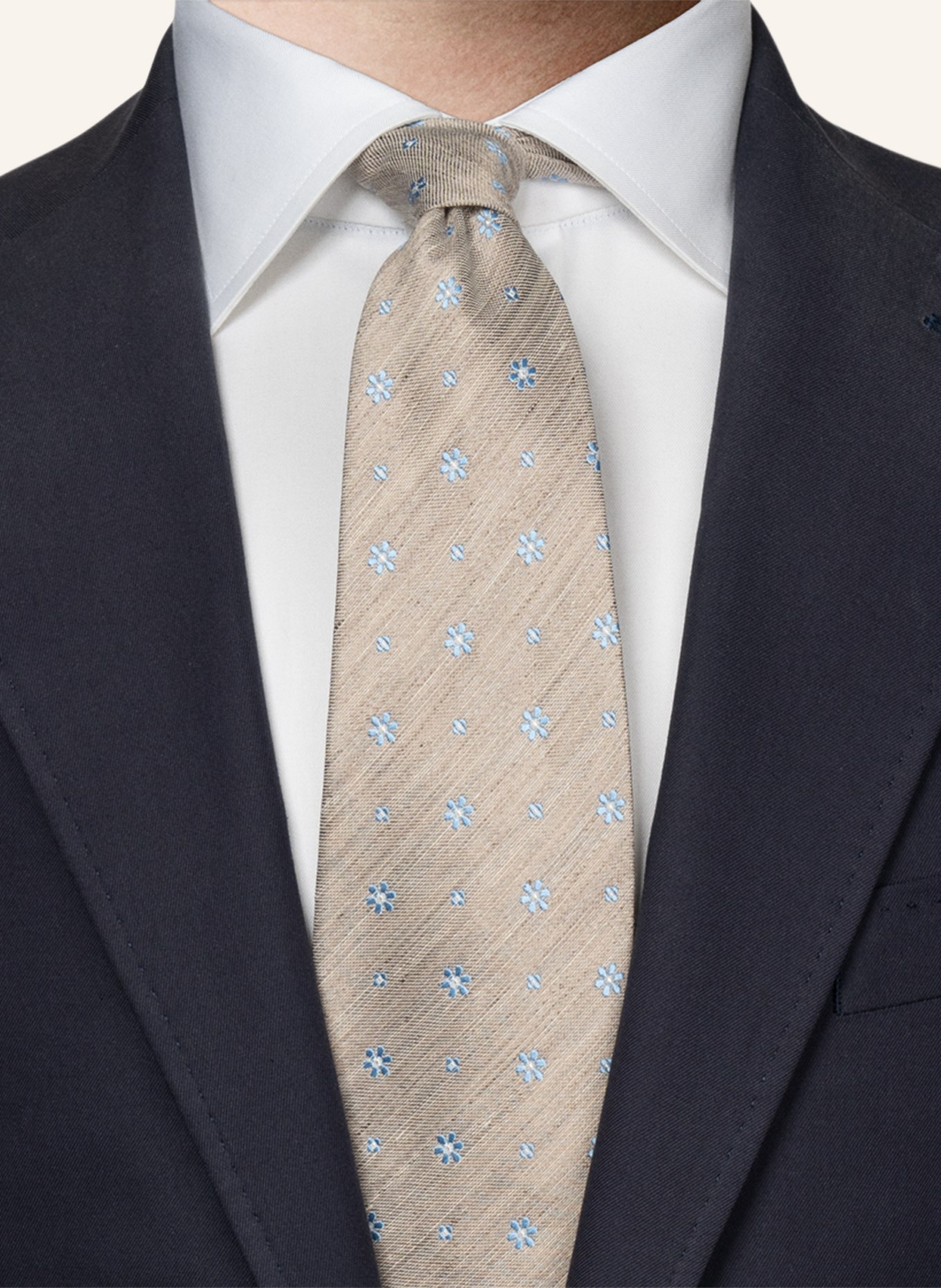 ETON Seiden-Leinen-krawatte, Farbe: BEIGE (Bild 2)