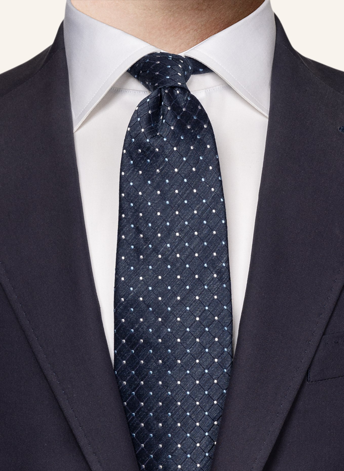 ETON Seiden-Leinen-krawatte, Farbe: DUNKELBLAU (Bild 2)