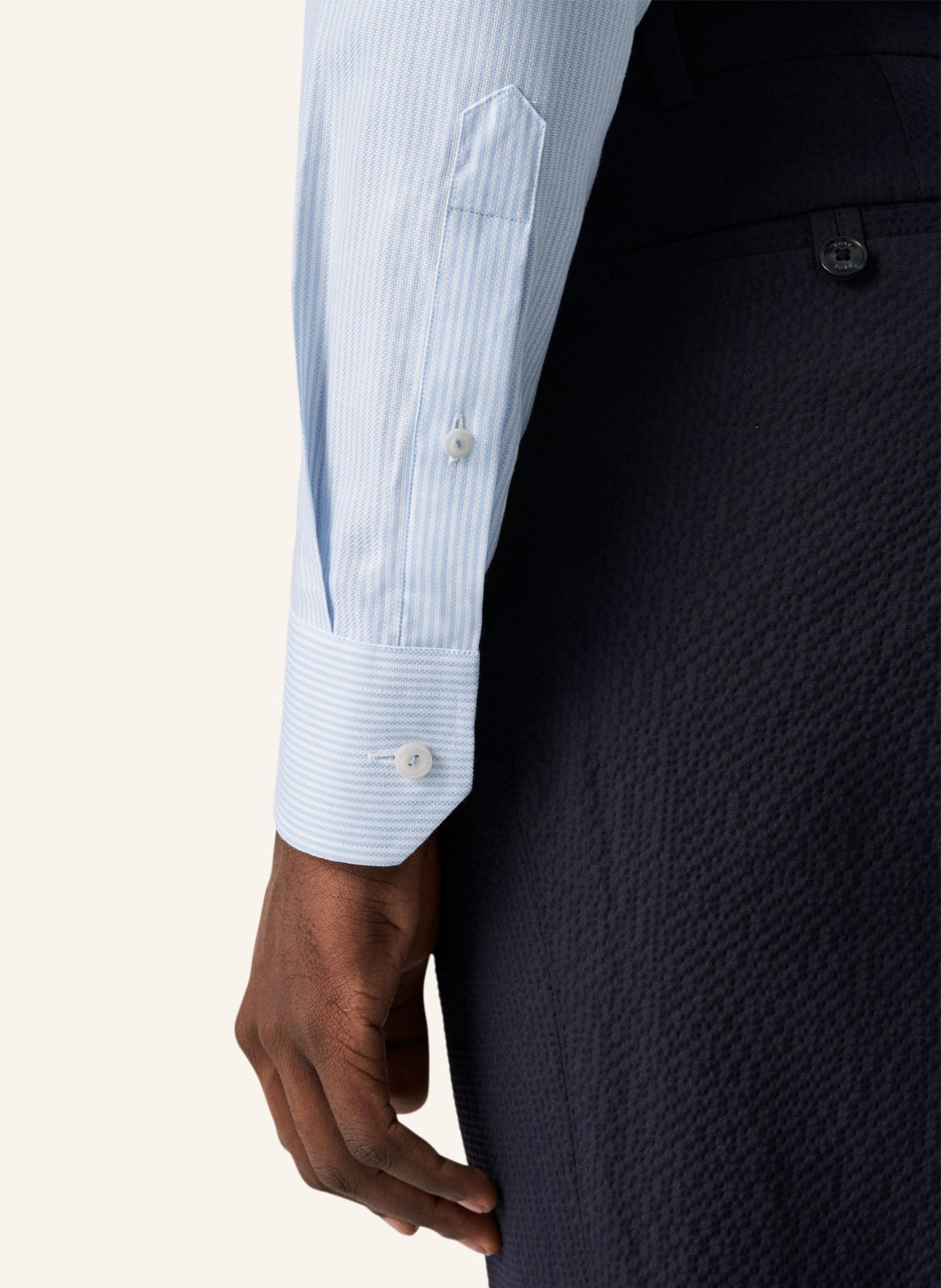 ETON Slim fit Baumwoll-Tencel™-Hemd, Farbe: BLAU (Bild 4)