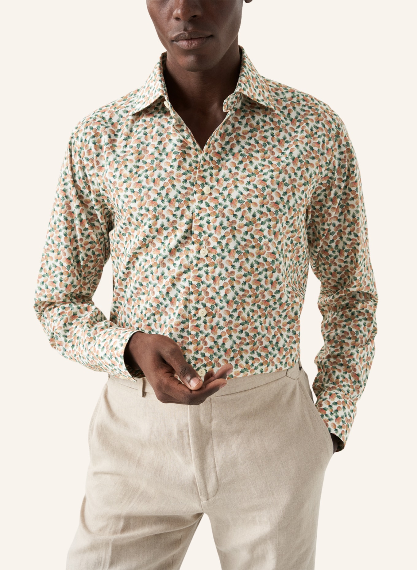 ETON Slim fit Baumwoll-Tencel™-Hemd, Farbe: ORANGE (Bild 5)