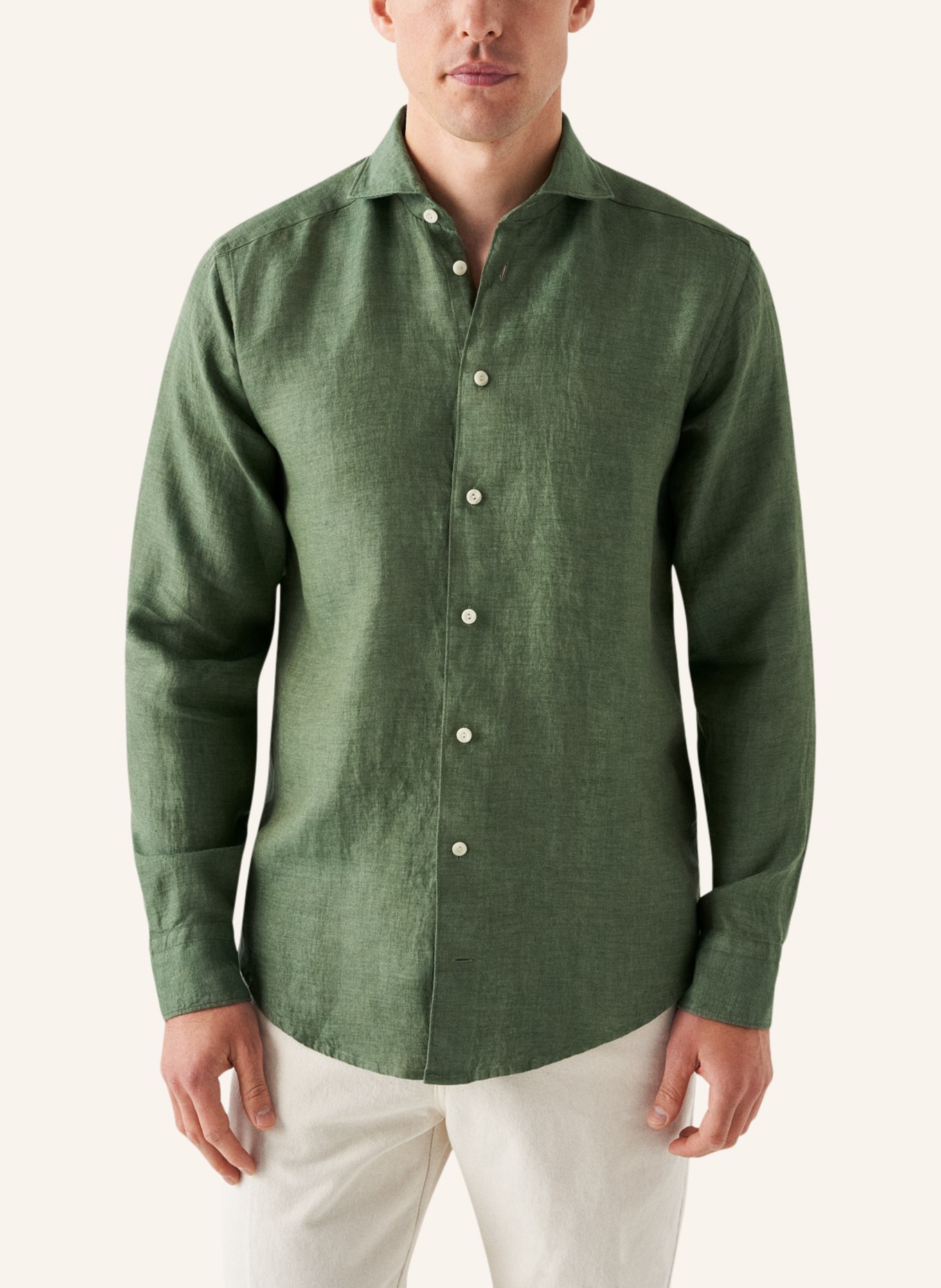 ETON Slim fit Leinenhemd, Farbe: DUNKELGRÜN (Bild 5)
