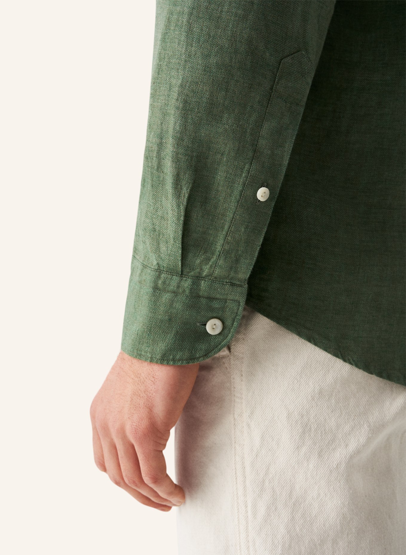 ETON Slim fit Leinenhemd, Farbe: DUNKELGRÜN (Bild 4)