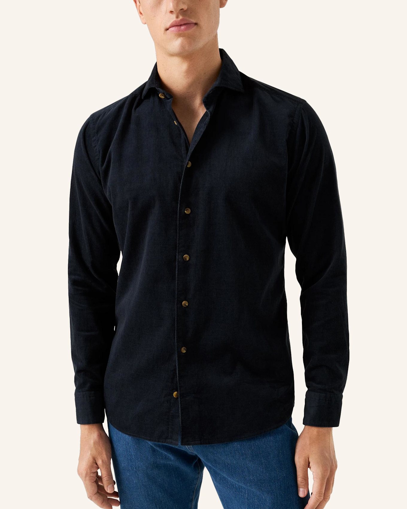 ETON Slim Fit Feincord-Hemd, Farbe: DUNKELBLAU (Bild 5)