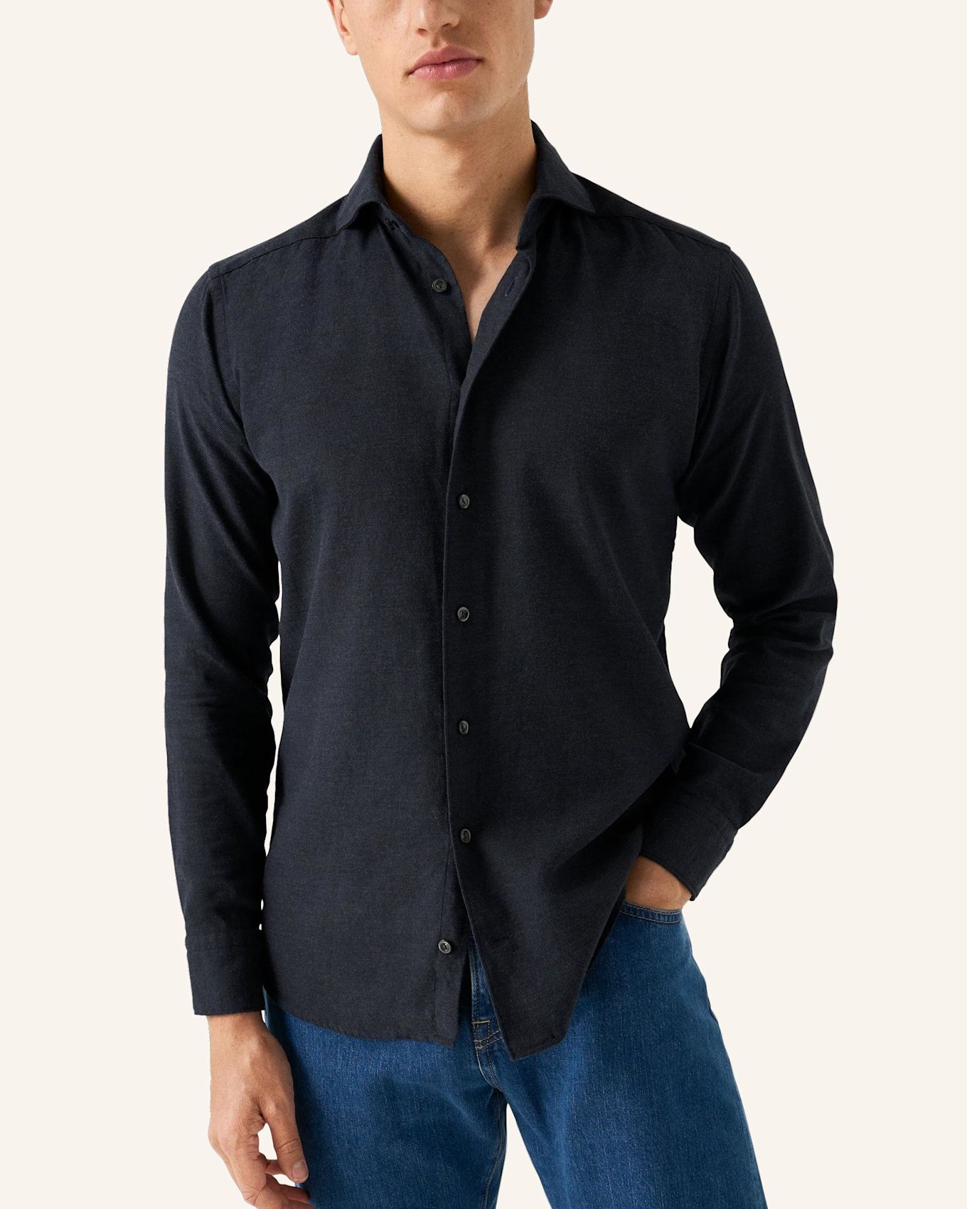 ETON Slim Fit Flanellhemd, Farbe: DUNKELBLAU (Bild 5)