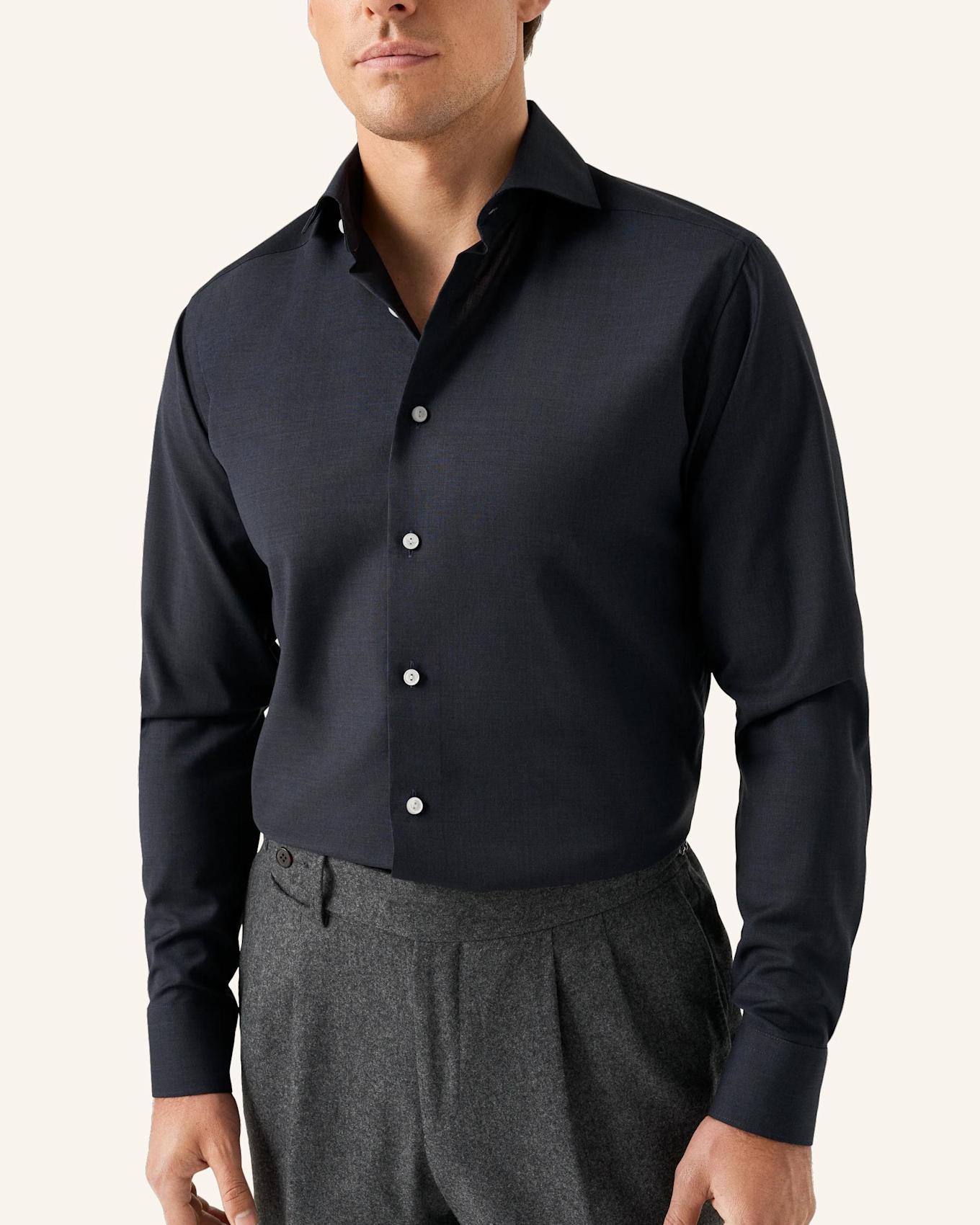 ETON Slim Fit Merino-Wollhemd, Farbe: DUNKELBLAU (Bild 5)