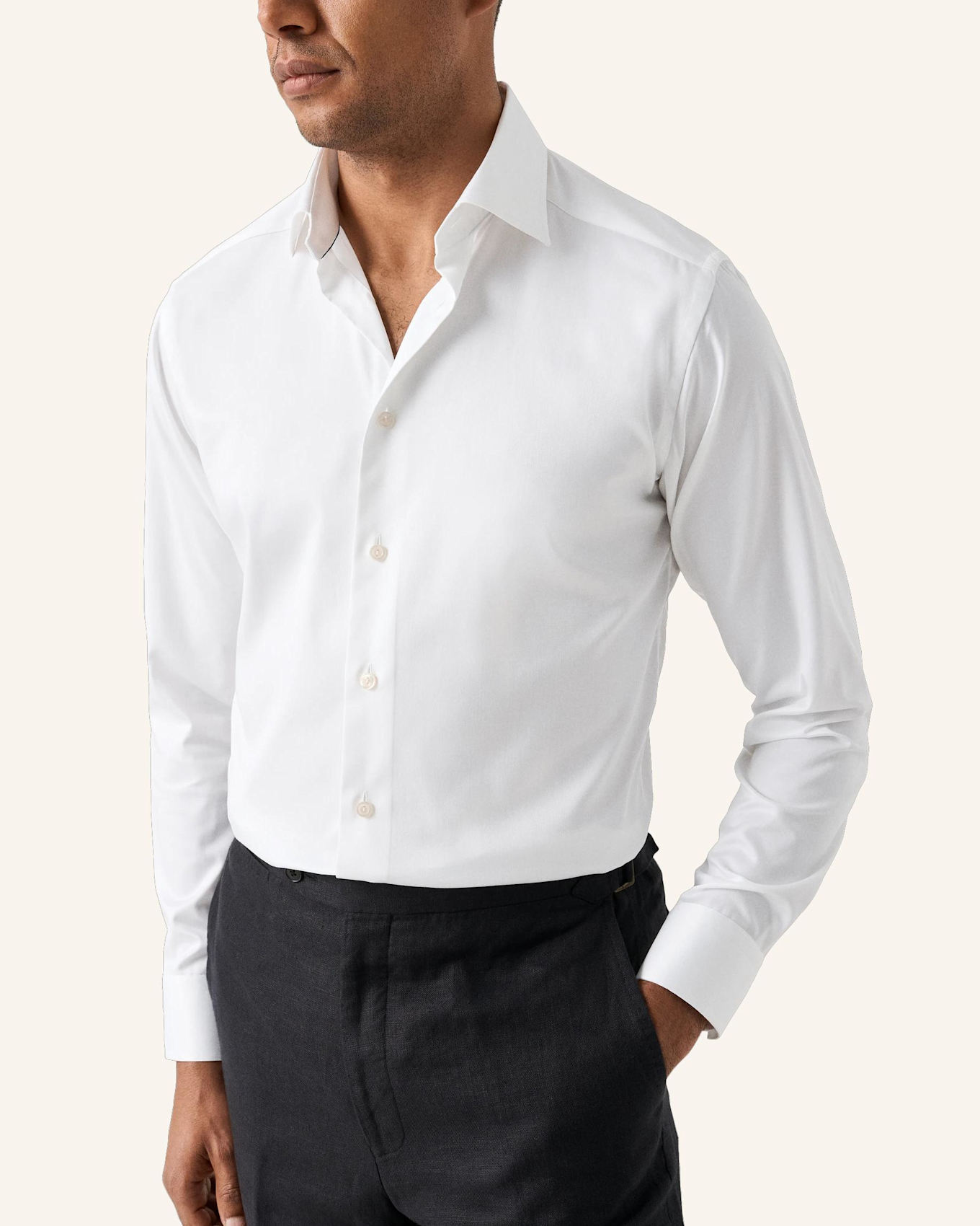 ETON Hemd Baumwolle Tencel™ Lyocell Slim Fit: WEISS