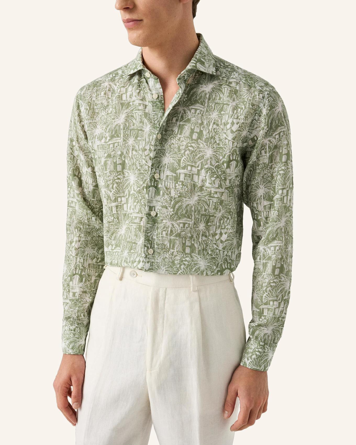 ETON Hemd Gaudí Garden Slim Fit: DUNKELGRÜN