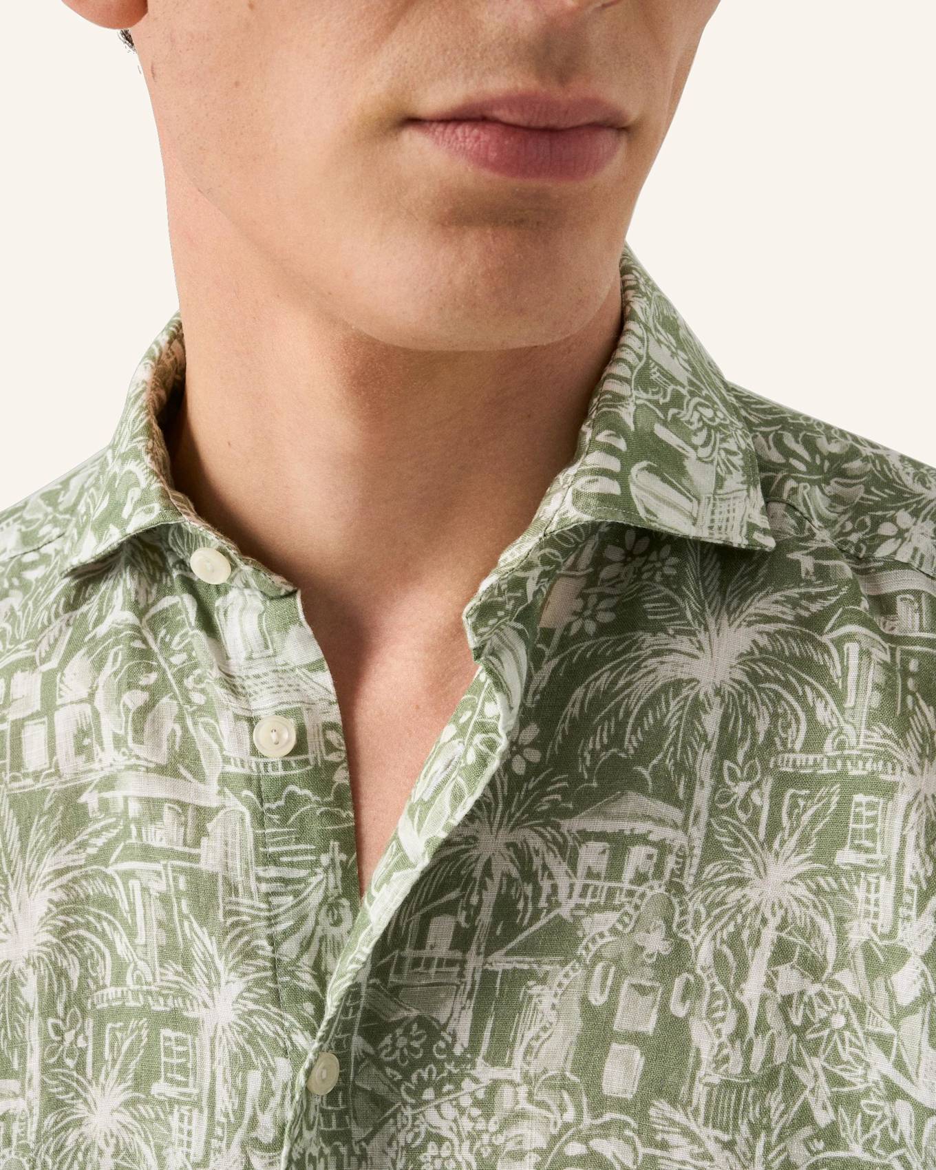 ETON Hemd Gaudí Garden Slim Fit: DUNKELGRÜN