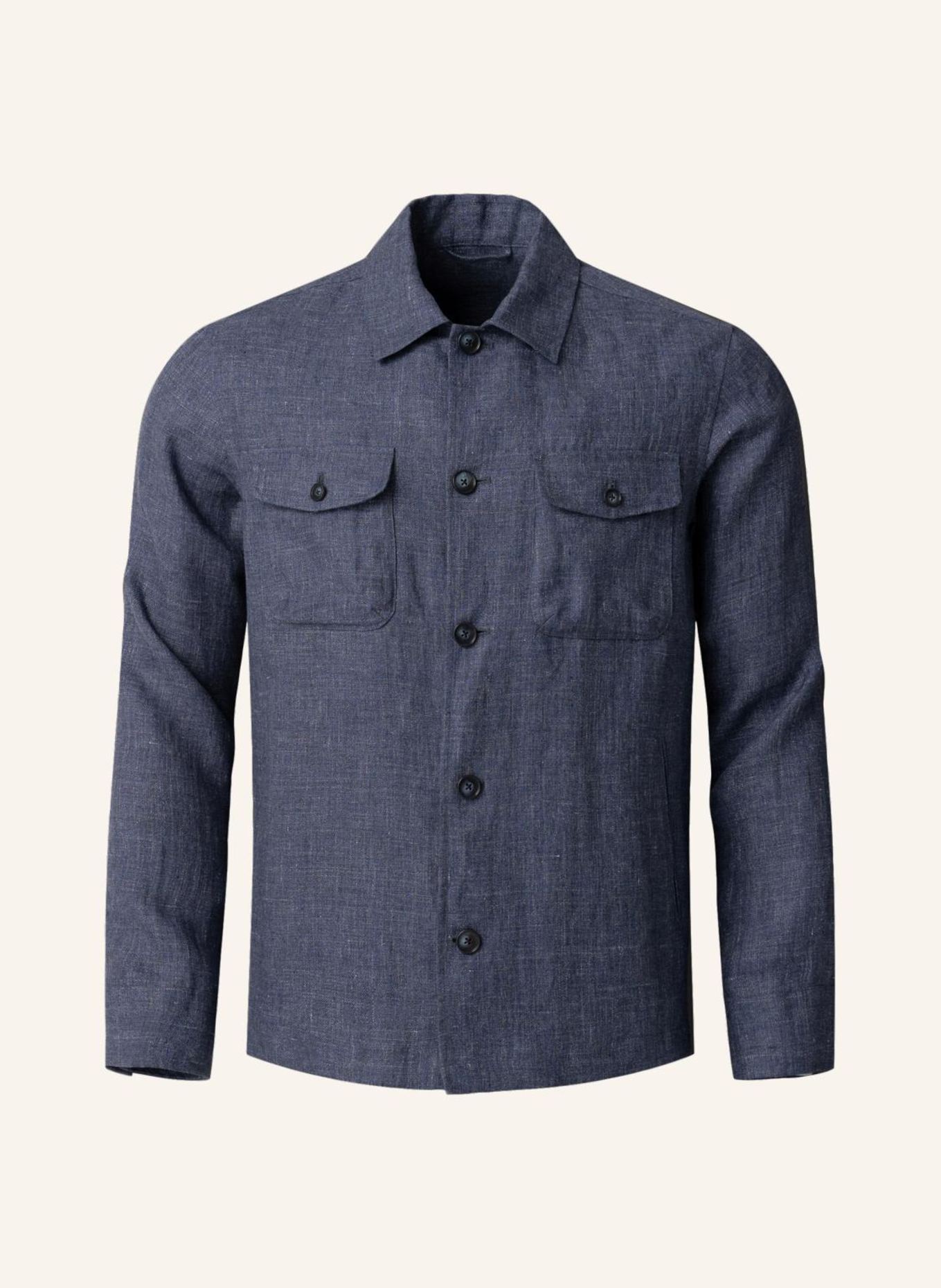 ETON Overshirt Mit Taschen Aus Leinen: DUNKELBLAU