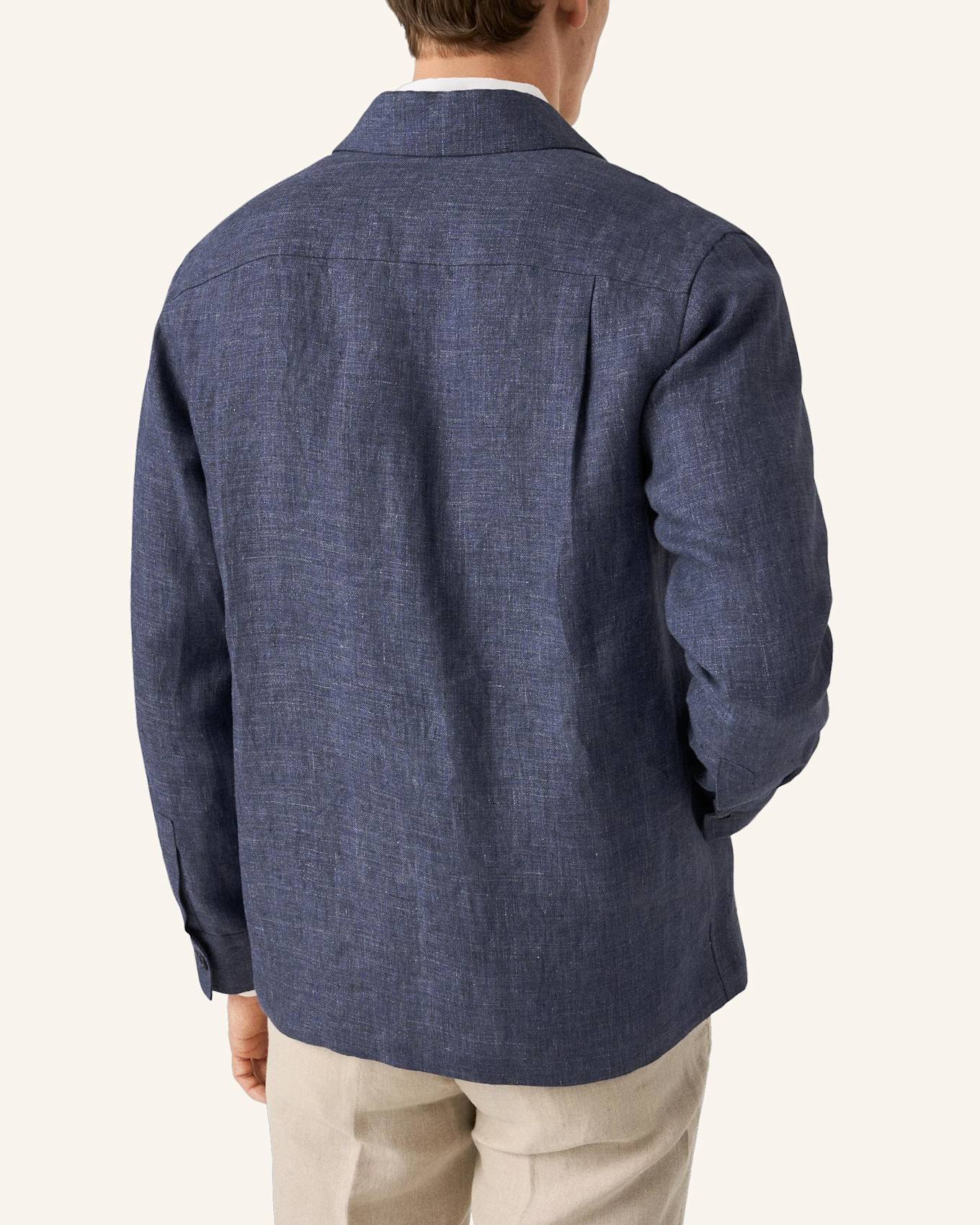 ETON Overshirt Mit Taschen Aus Leinen: DUNKELBLAU