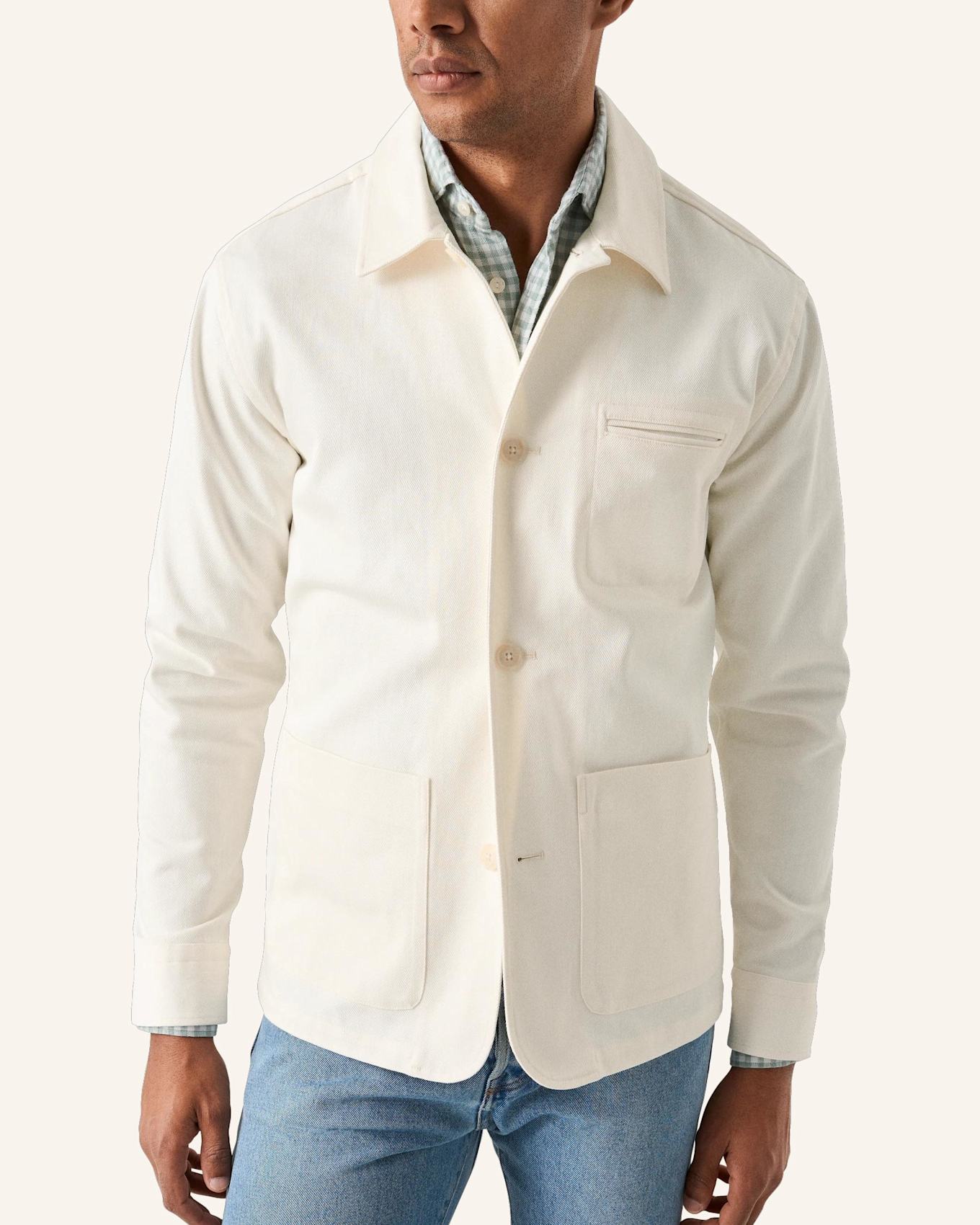 ETON Jeanshemd Overshirt Aus Denim: WEISS