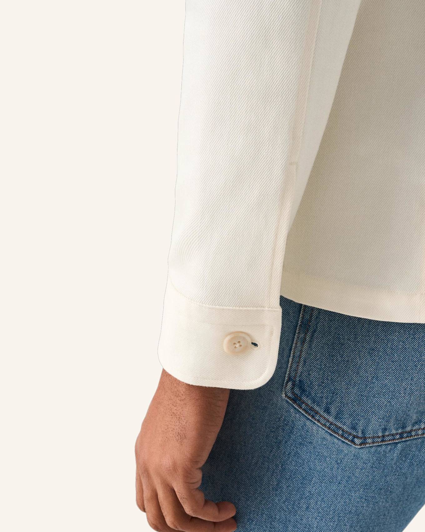 ETON Jeanshemd Overshirt Aus Denim: WEISS