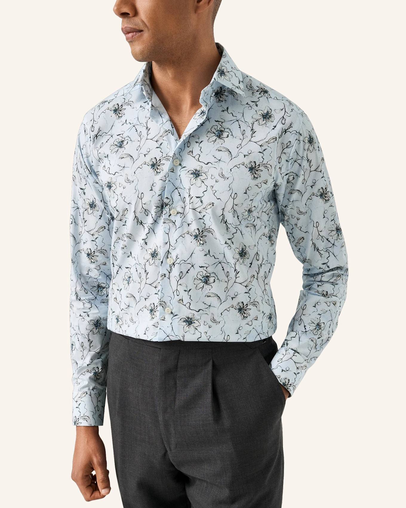 ETON Geblümtes Signature-Twill-Hemd Slim Fit: BLAU