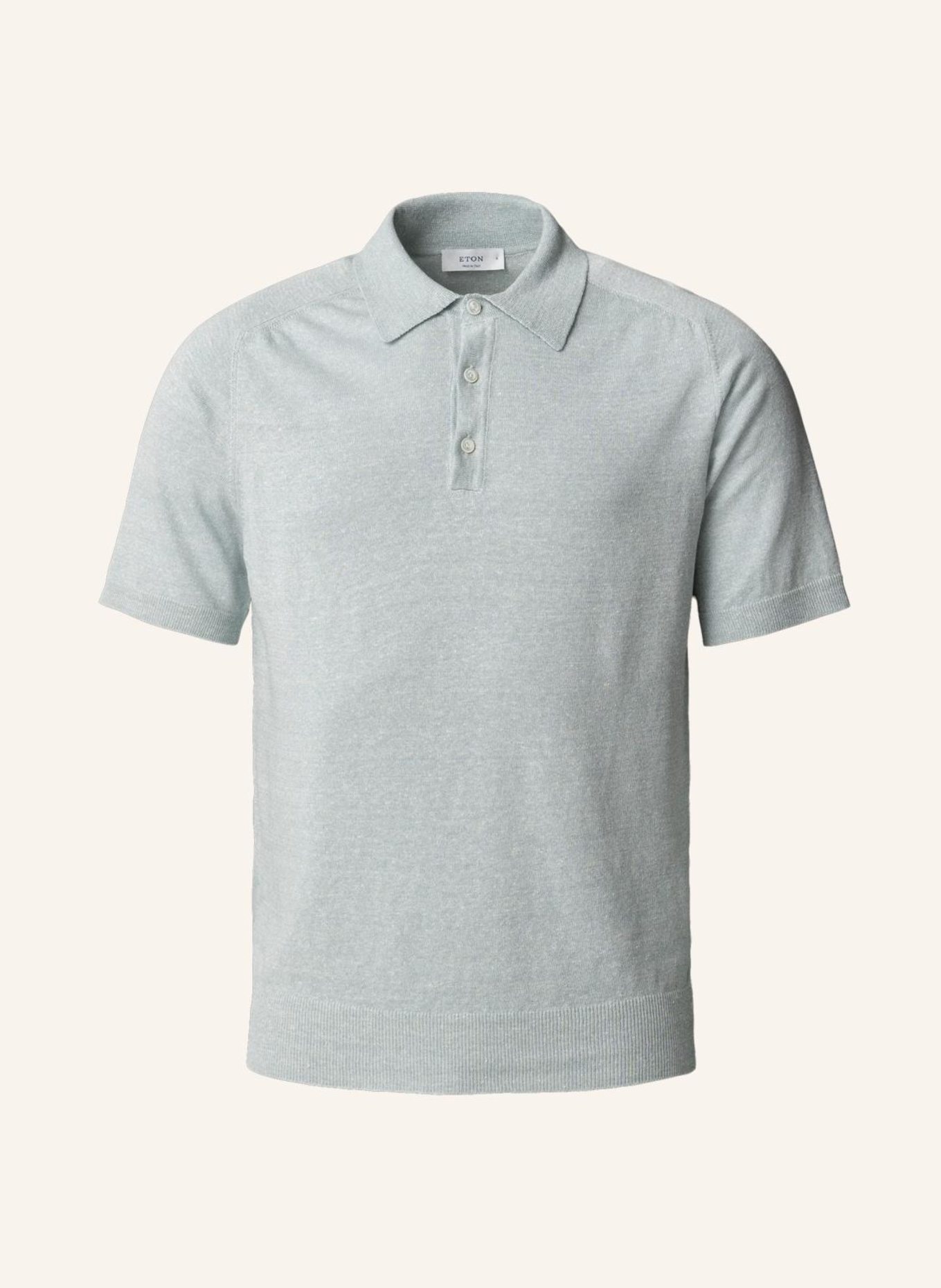 ETON Baumwolle Leinen Feinrippiges Poloshirt Regular Fit: GRÜN