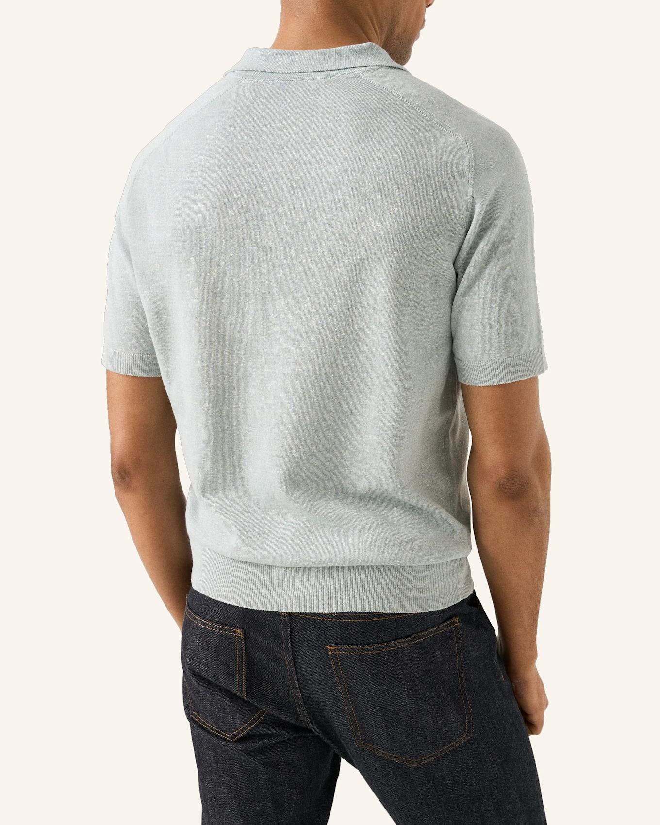ETON Baumwolle Leinen Feinrippiges Poloshirt Regular Fit: GRÜN