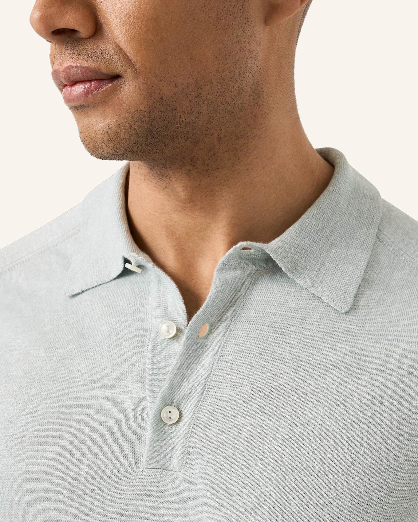 ETON Baumwolle Leinen Feinrippiges Poloshirt Regular Fit: GRÜN