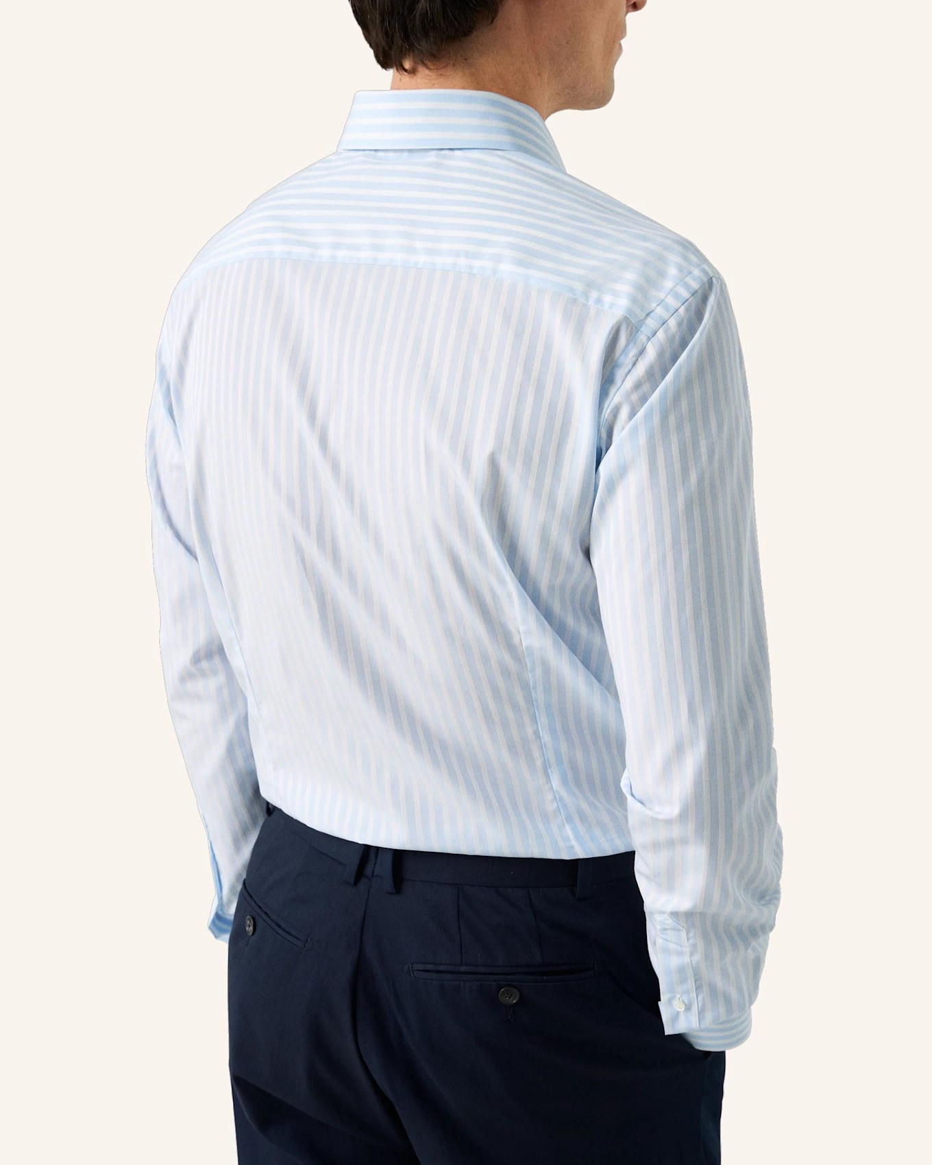 ETON Hemd Baumwolle Piqué Gestreift Contemporary Fit: BLAU