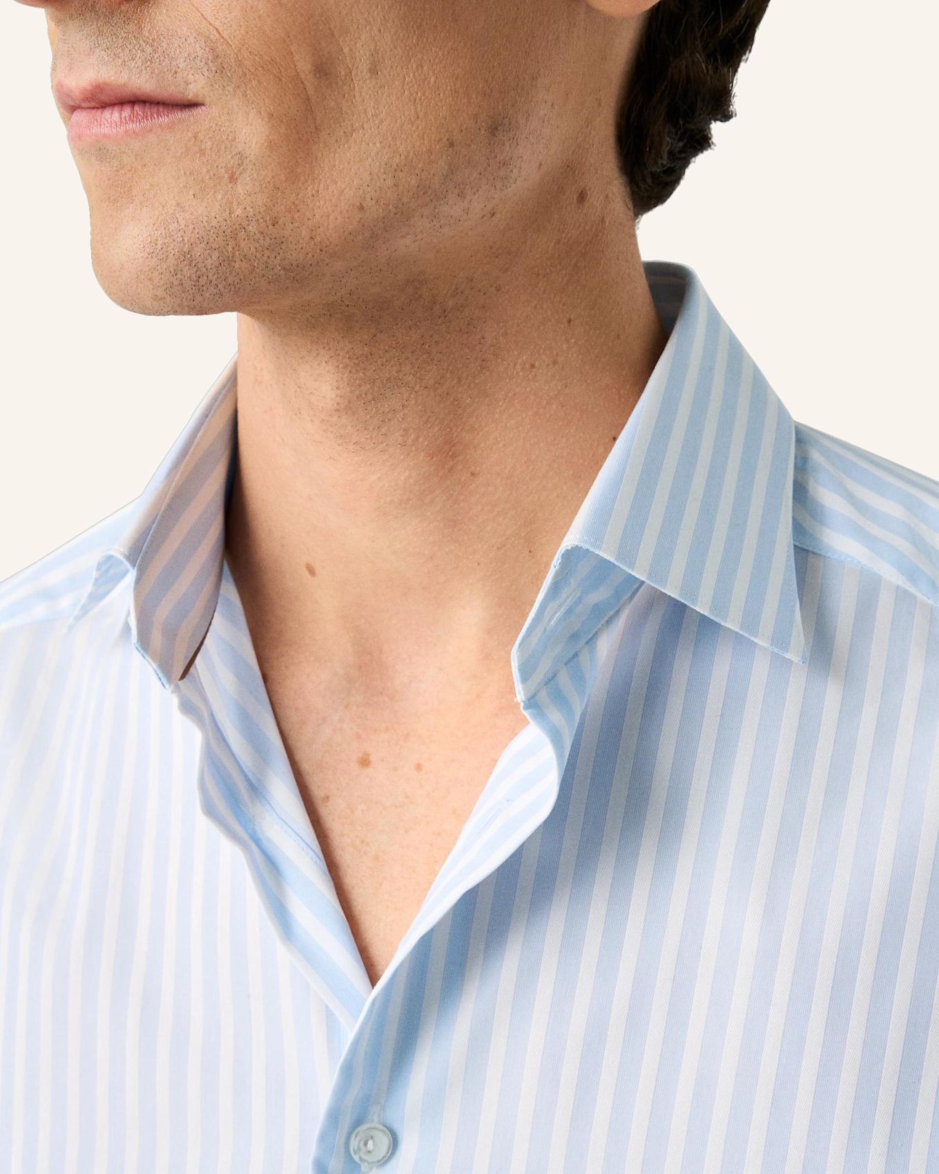 ETON Hemd Baumwolle Piqué Gestreift Contemporary Fit: BLAU