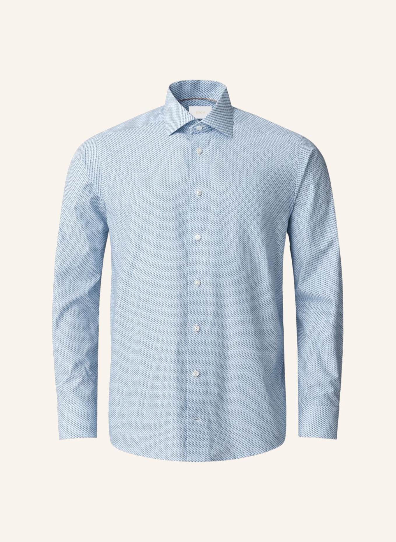 ETON Micro Olive Feinrippiges Twill Hemd Slim Fit: BLAU