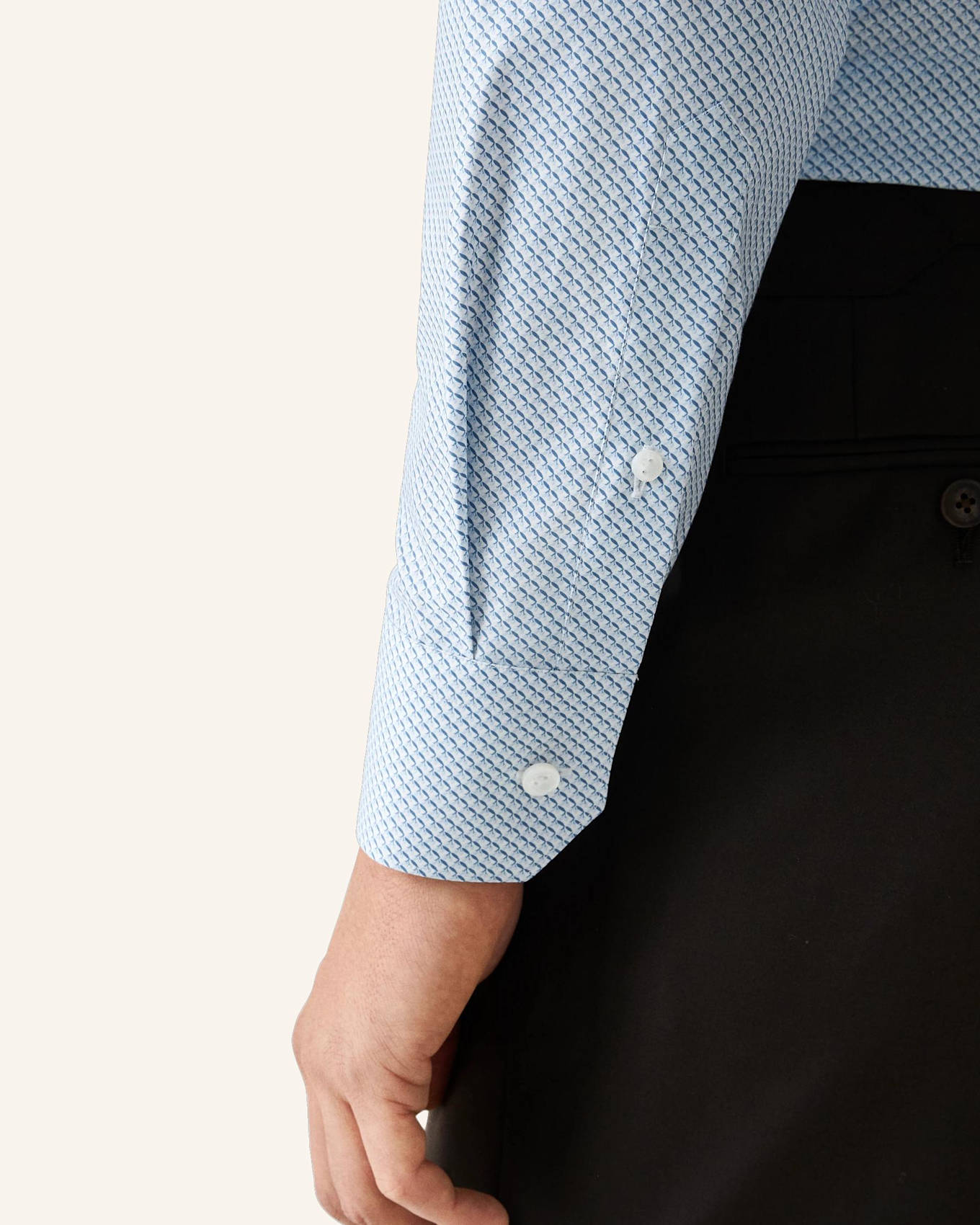 ETON Micro Olive Feinrippiges Twill Hemd Slim Fit: BLAU