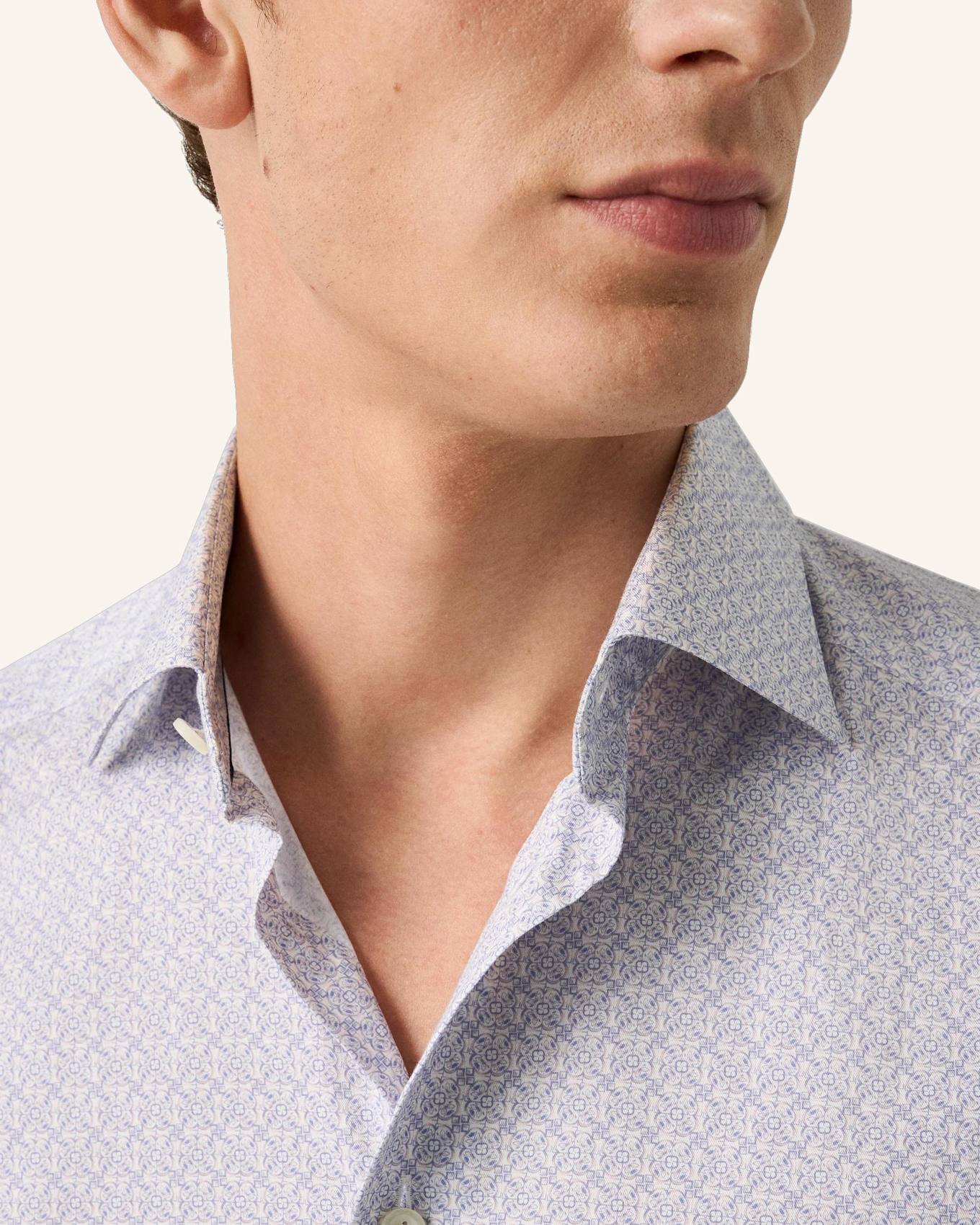 ETON Geometrisches Signature Twill Hemd Contemporary Fit: PINK