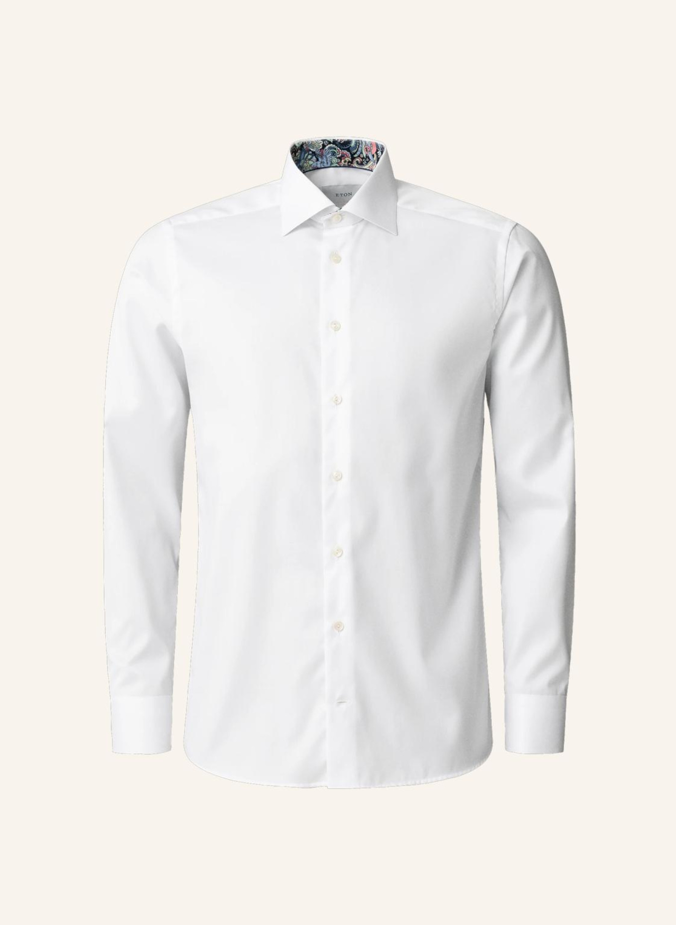 ETON Signature Twill Hemd mit Paisley-Effekt Super Slim Fit: WEISS