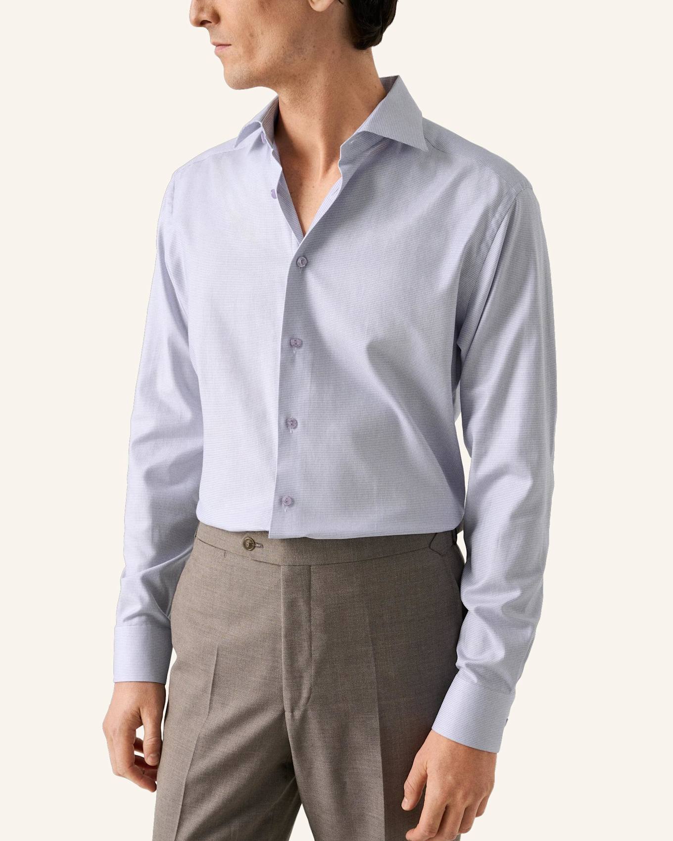 ETON Semi Solid Dobby Hemd Slim Fit: PINK