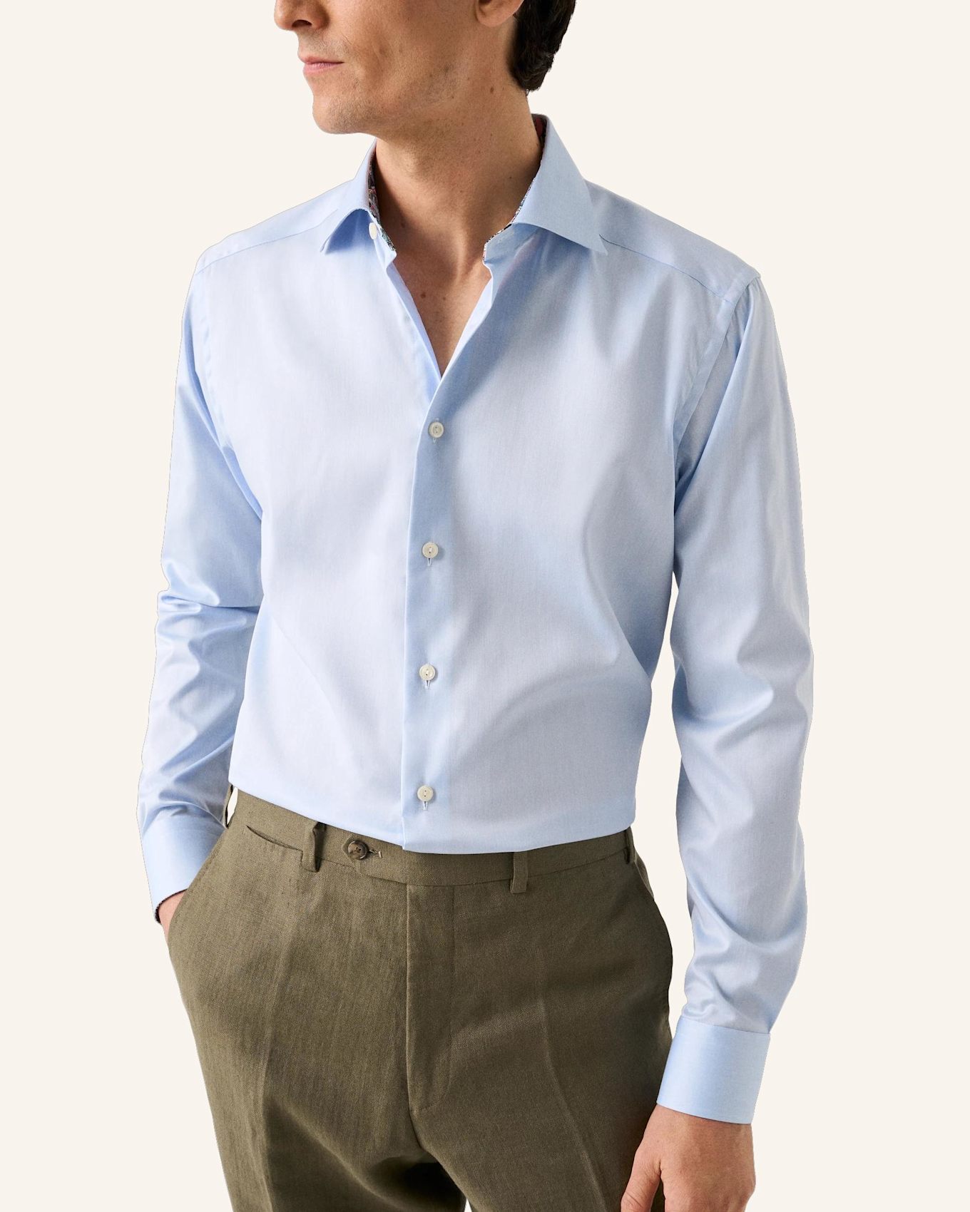 ETON Signature Twill Hemd mit Paisley-Effekt Super Slim Fit: BLAU