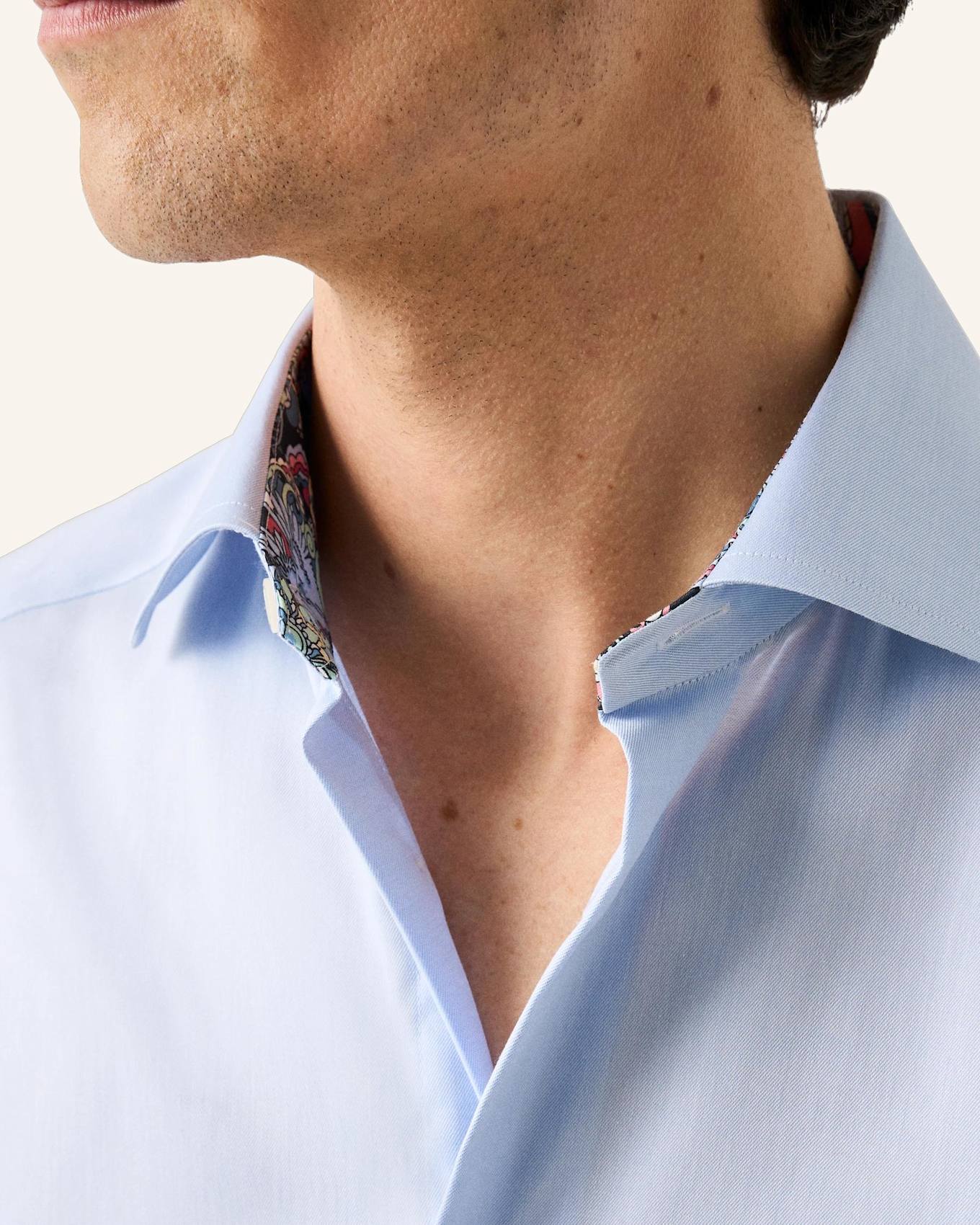 ETON Signature Twill Hemd mit Paisley-Effekt Super Slim Fit: BLAU