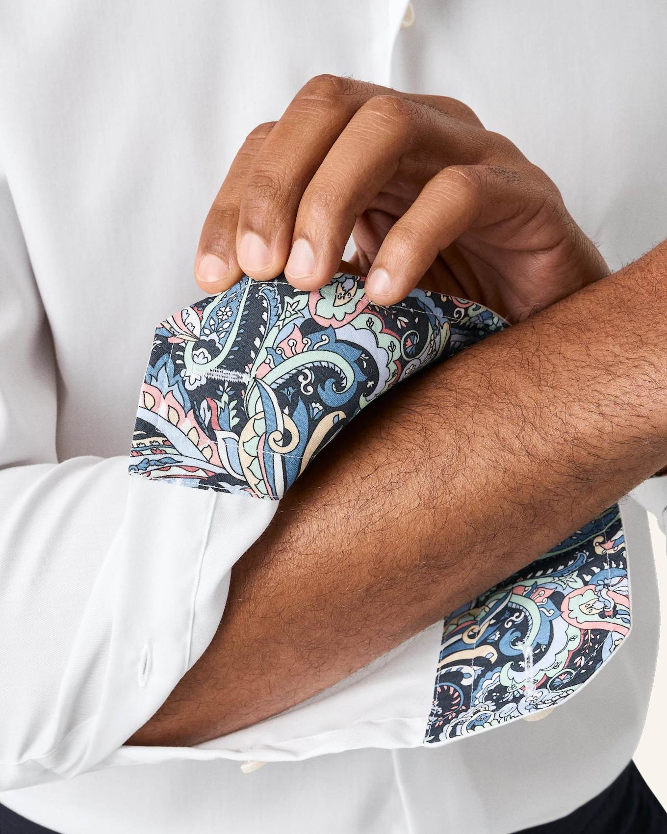 ETON Signature Twill Hemd mit Paisley-Effekt Super Slim Fit: WEISS