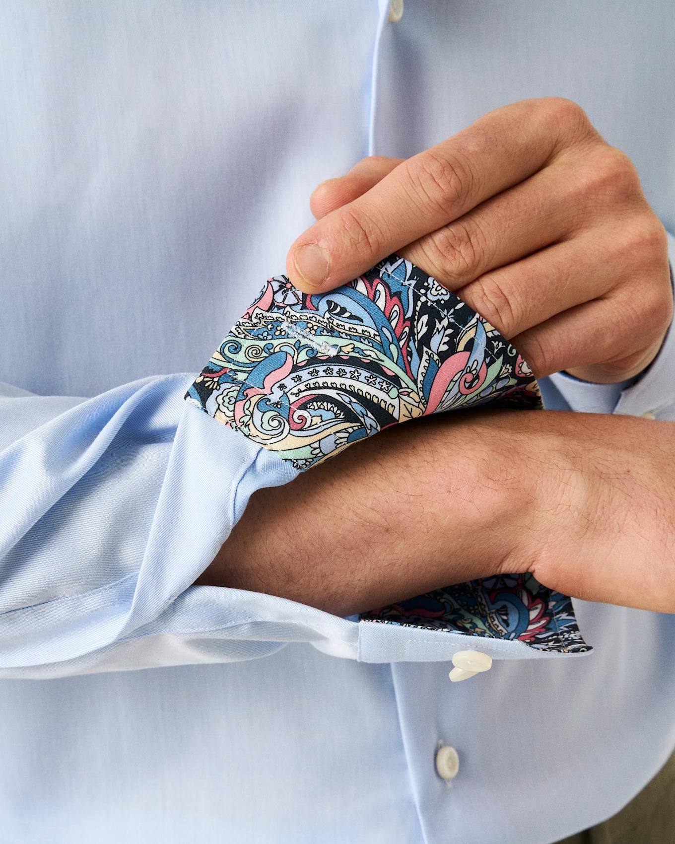 ETON Signature Twill Hemd mit Paisley-Effekt Super Slim Fit: BLAU