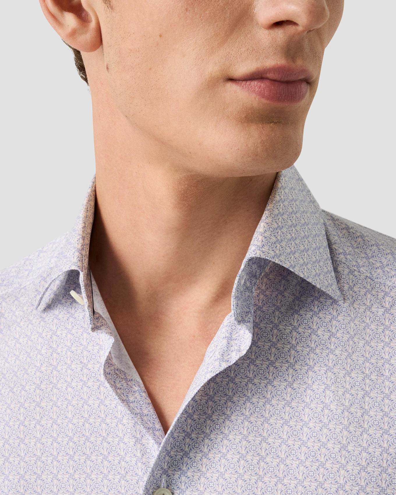 ETON Geometrisches Signature Twill Hemd Slim Fit: PINK