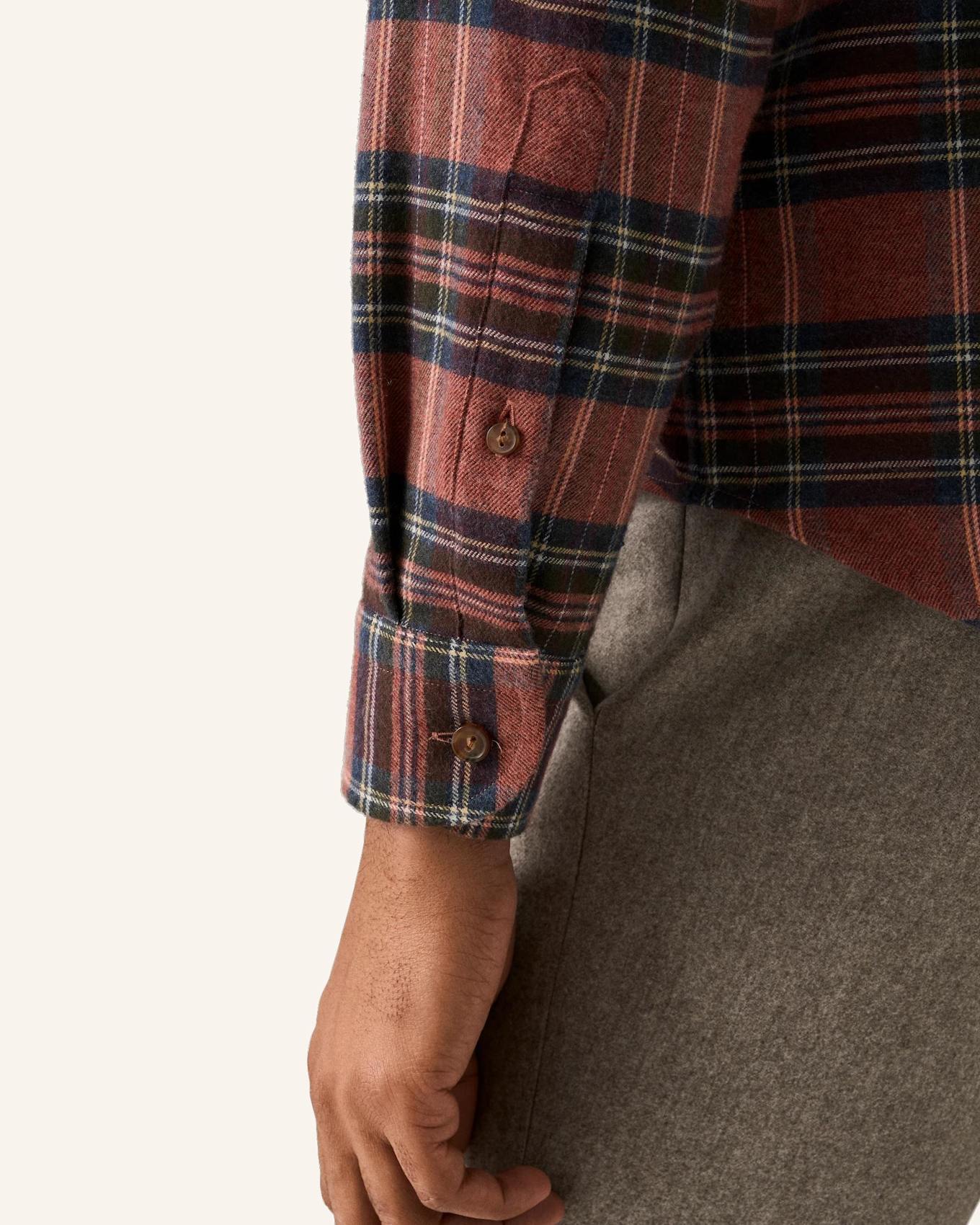 ETON Flanellhemd Karomuster Casual fit: ROT