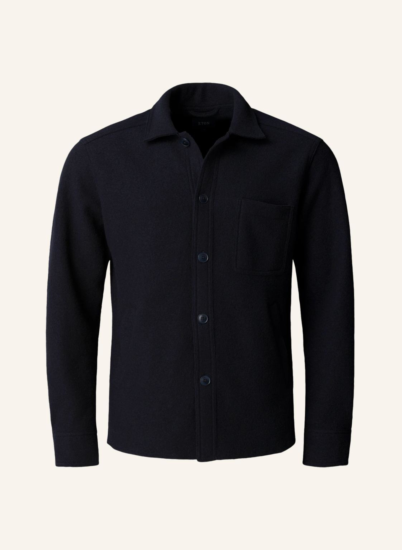 ETON Hemdjacke gekochte Wolle: DUNKELBLAU
