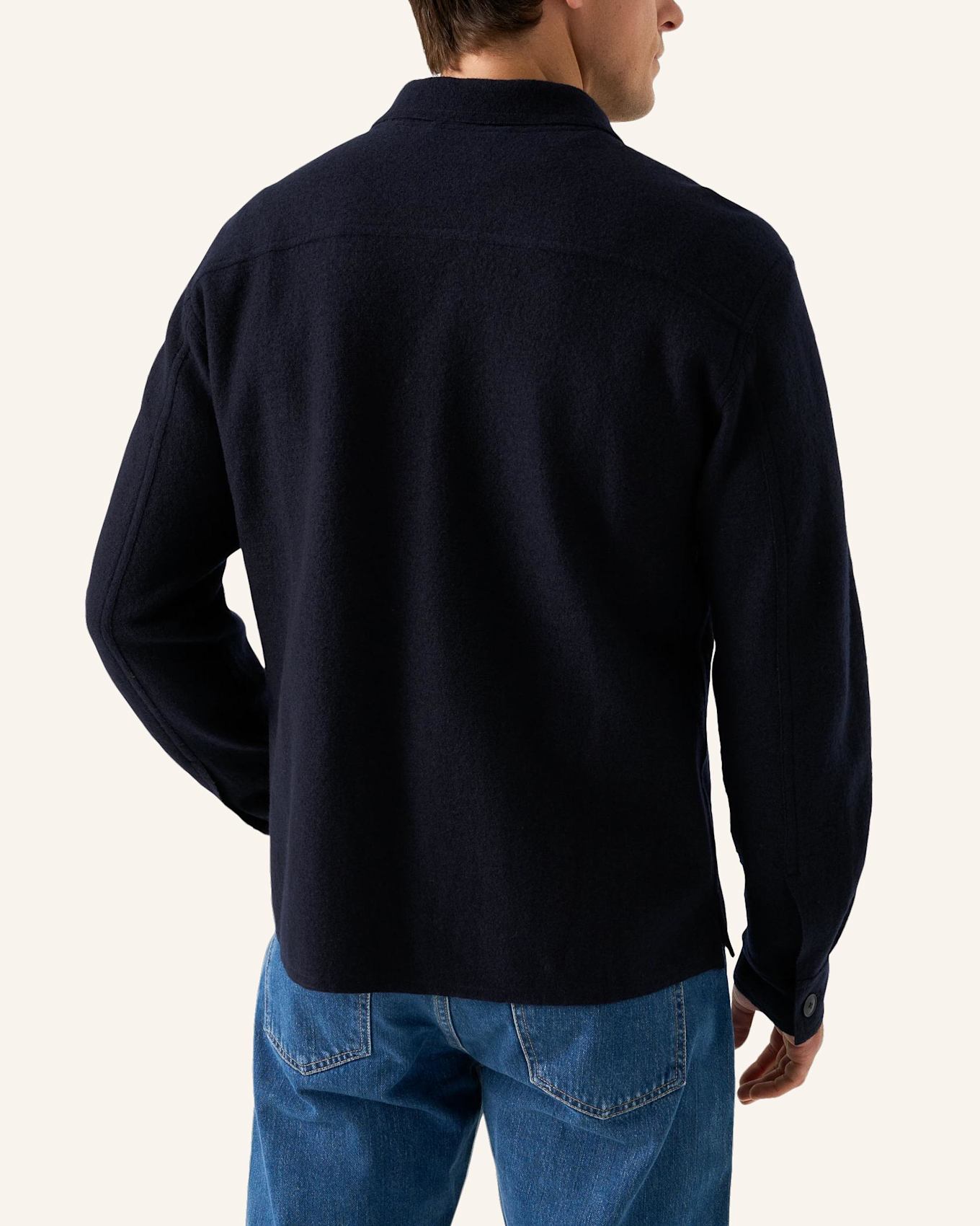 ETON Hemdjacke gekochte Wolle: DUNKELBLAU