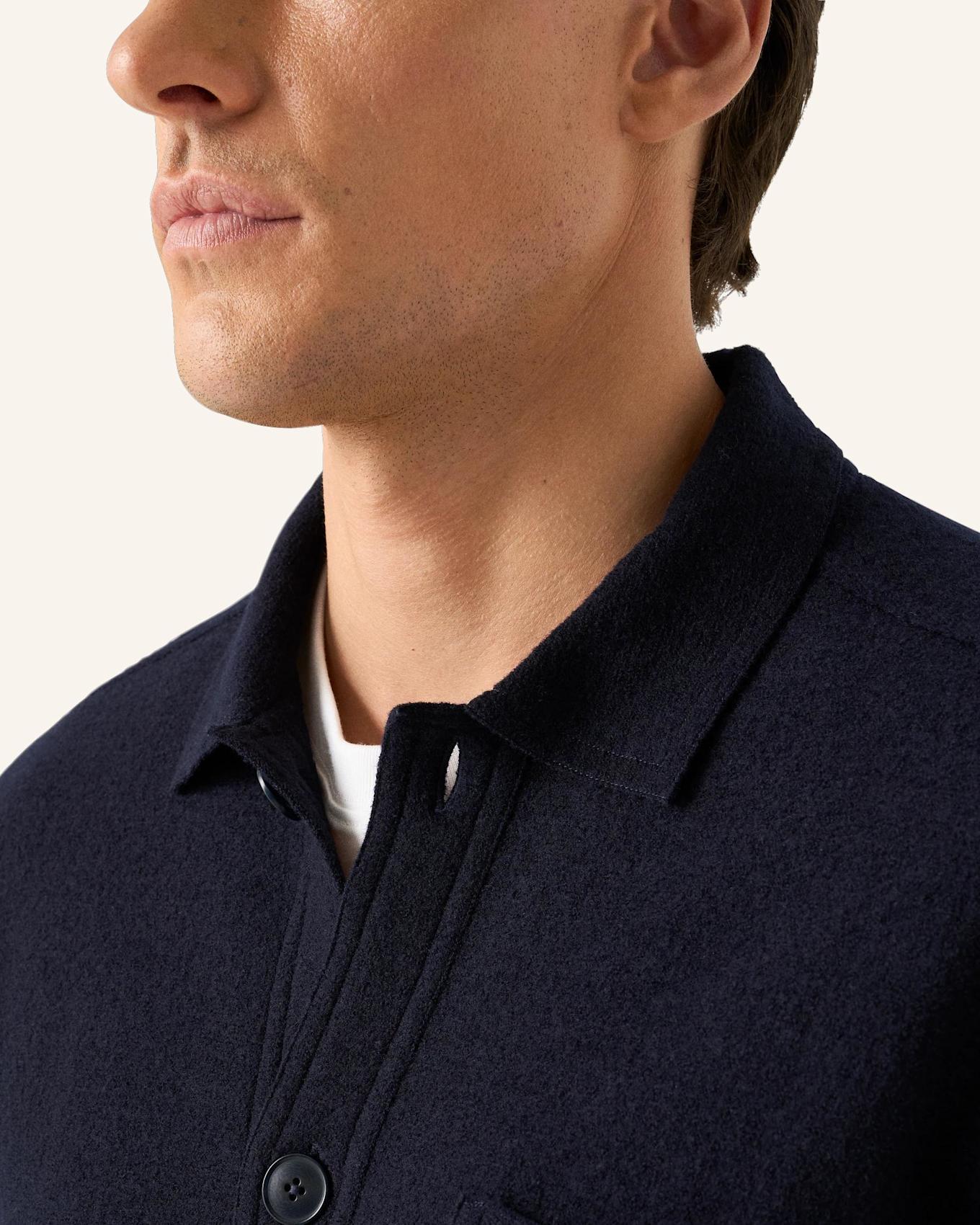 ETON Hemdjacke gekochte Wolle: DUNKELBLAU