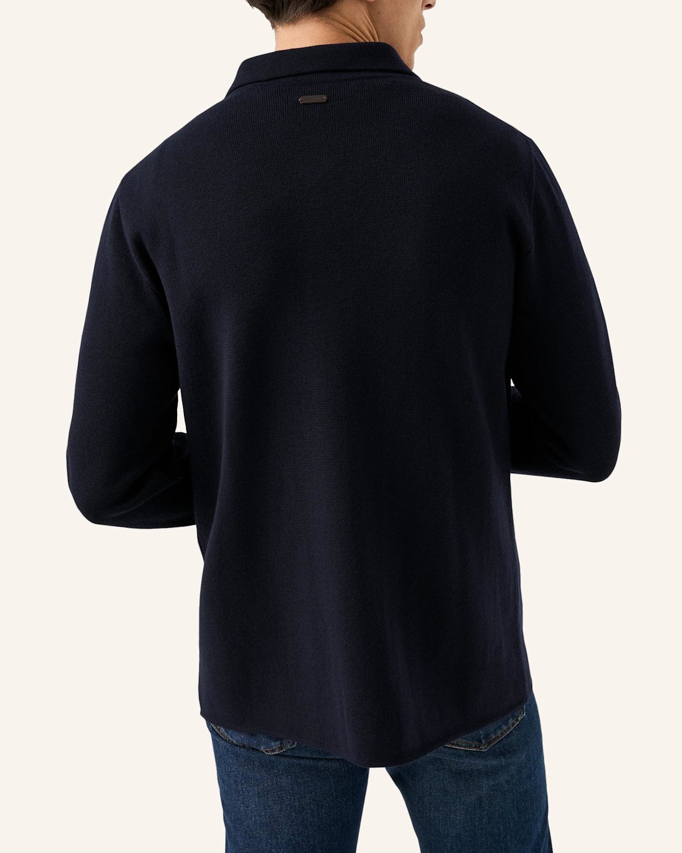 ETON Hemdjacke Milano-Strick: DUNKELBLAU