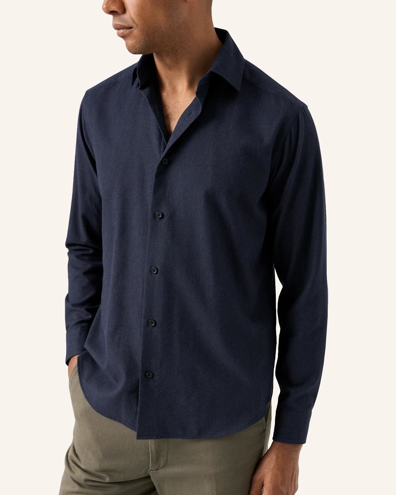 ETON Flanellhemd Casual fit: DUNKELBLAU