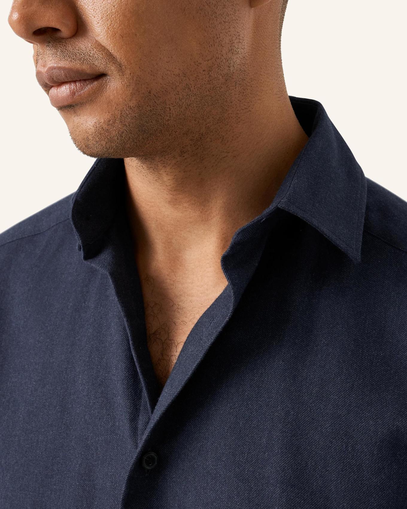 ETON Flanellhemd Casual fit: DUNKELBLAU