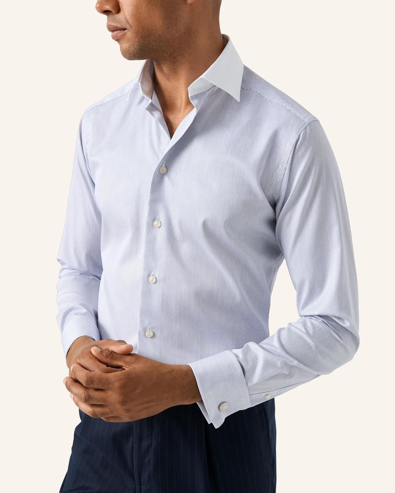 ETON Signature-Twill-Hemd gestreift Blau Slim fit: DUNKELBLAU