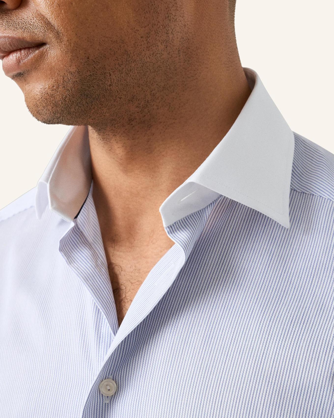 ETON Signature-Twill-Hemd gestreift Blau Slim fit: DUNKELBLAU