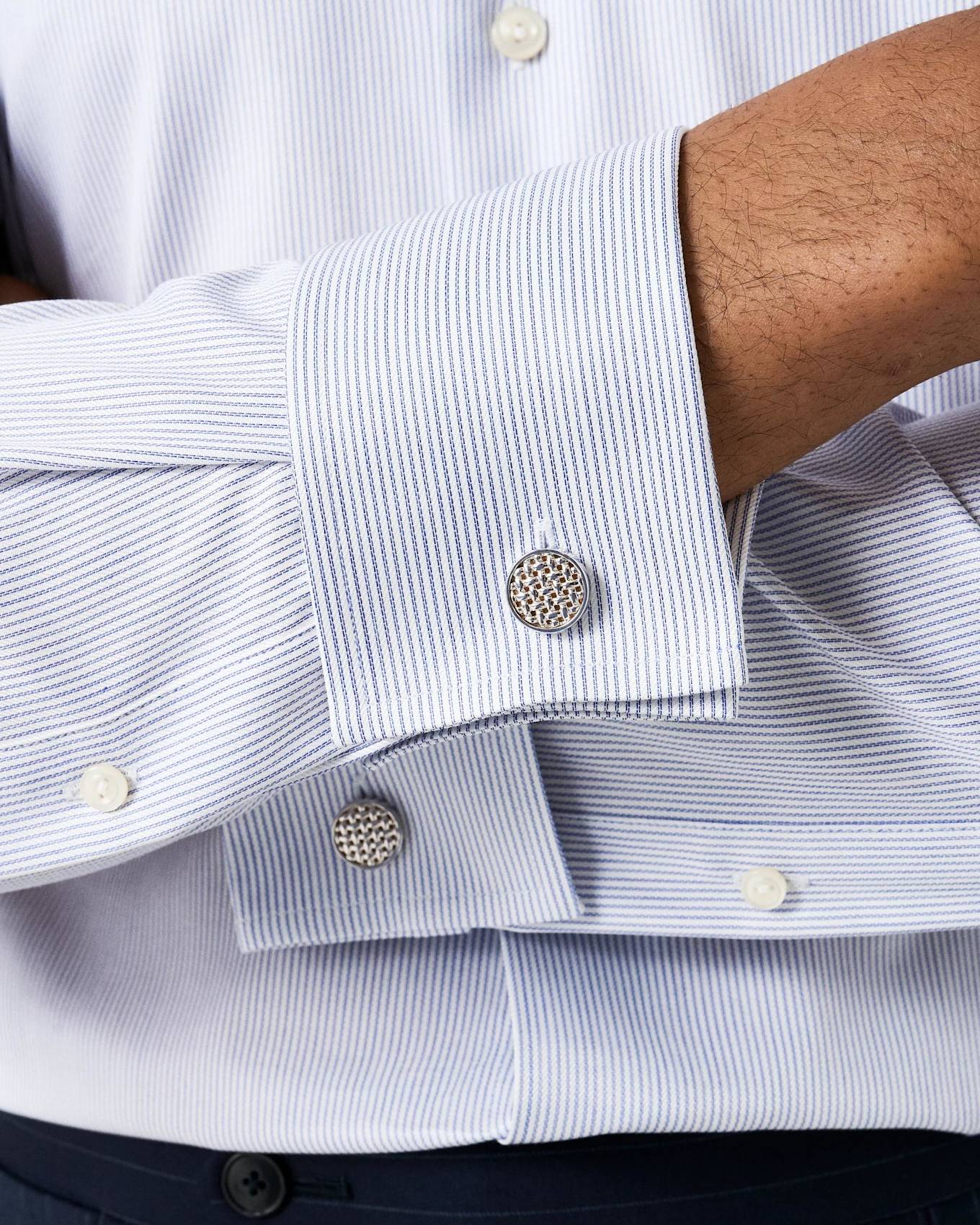 ETON Signature-Twill-Hemd gestreift Blau Slim fit: DUNKELBLAU