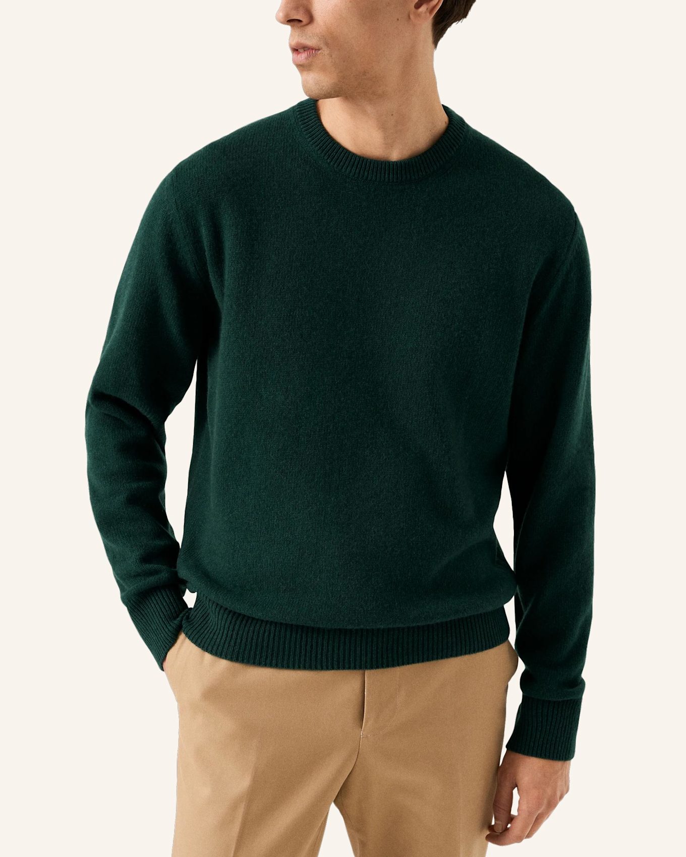 ETON Rundhalsausschnitt Kaschmirstrick: DUNKELGRÜN
