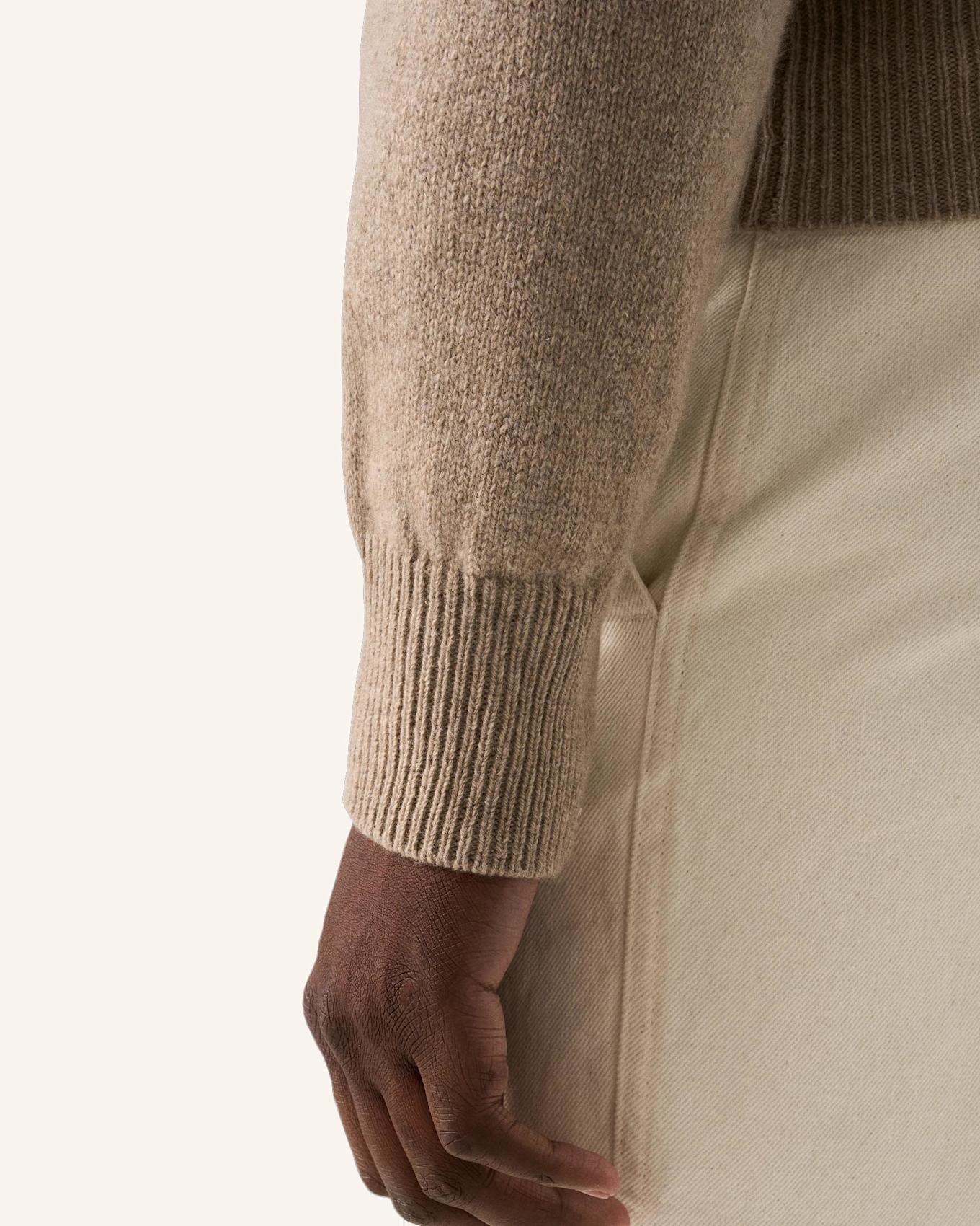 ETON Rundhalsausschnitt Kaschmirstrick: BEIGE