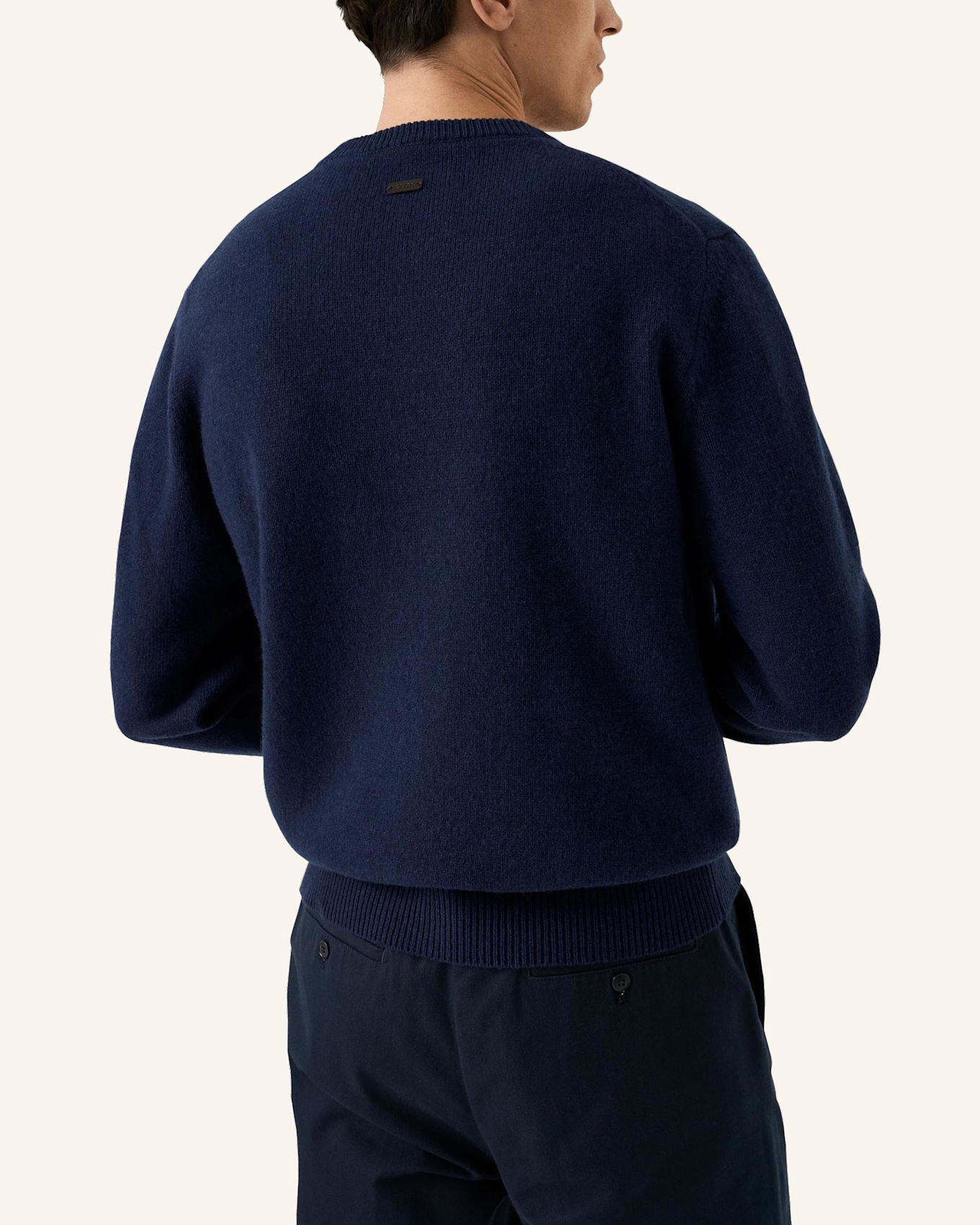 ETON Rundhalsausschnitt Kaschmirstrick: DUNKELBLAU